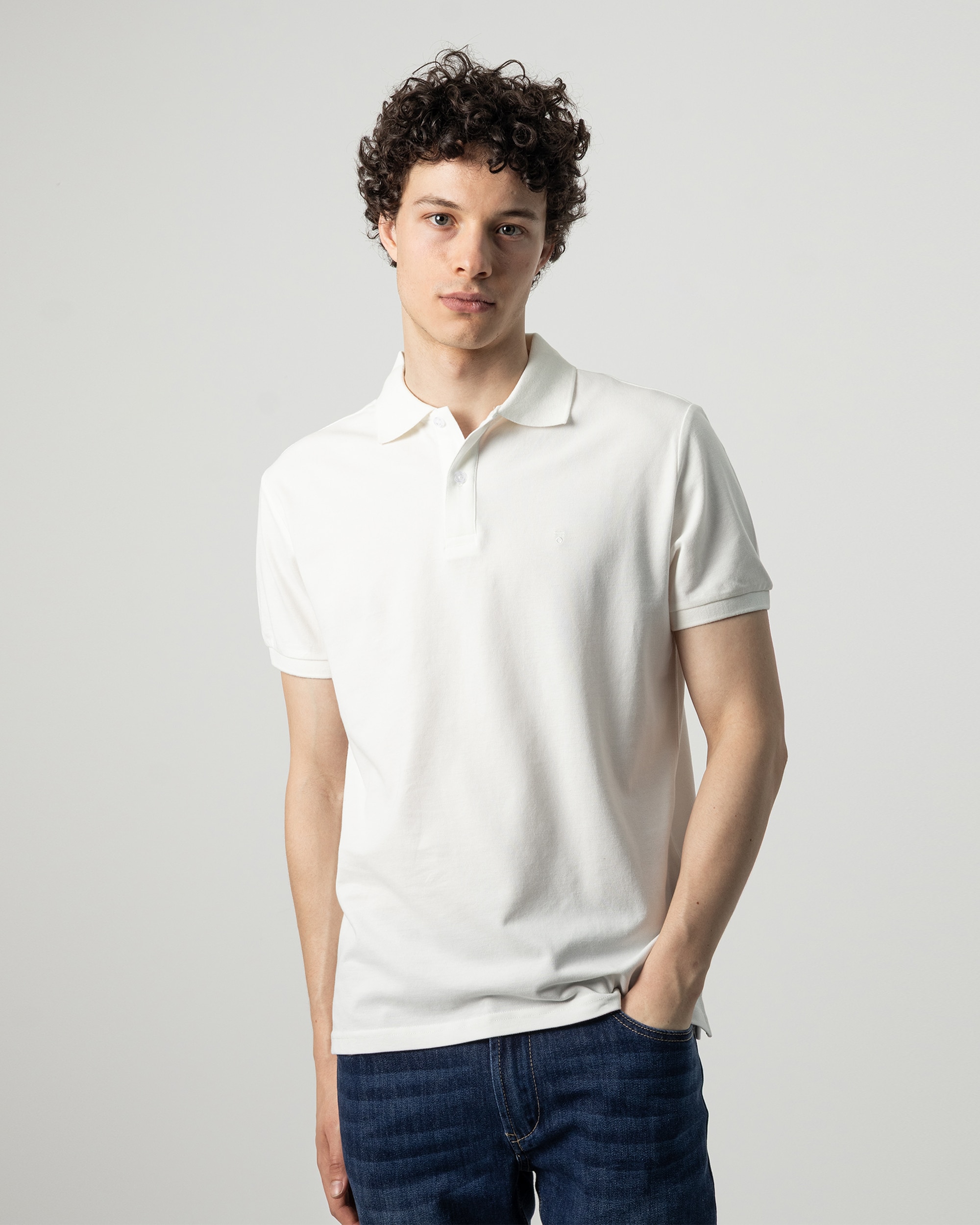Imagen 2 de Polo básico de hombre manga corta - PuroEgo - Blanco Blanco