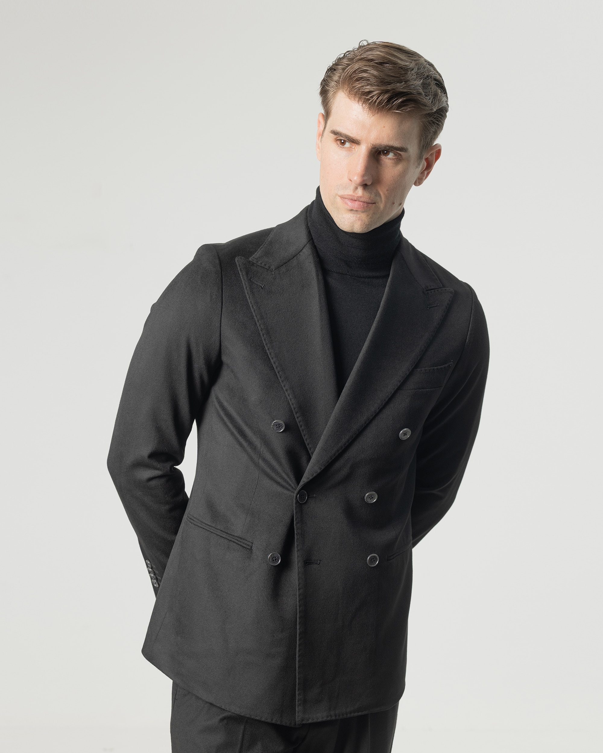 Americana cruzada de hombre slim fit - PuroEgo - Negro Negro-1
