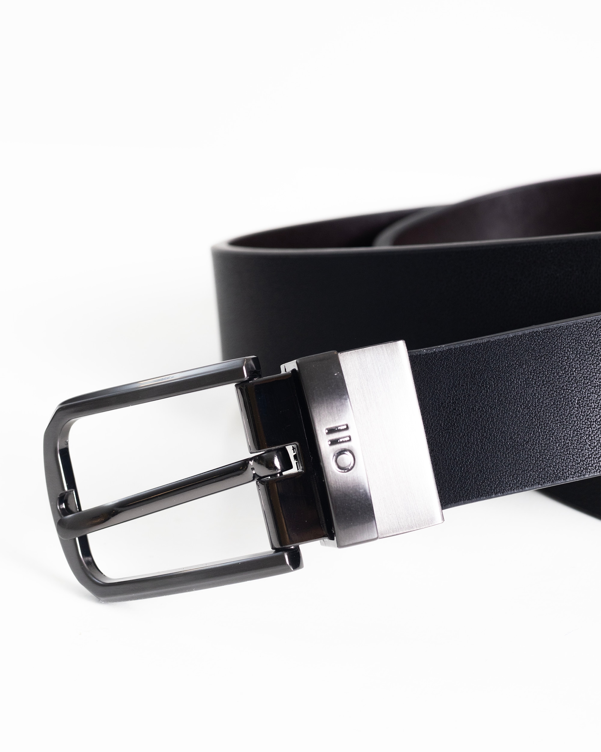 Cinturón de piel reversible de hombre - PuroEgo - Negro Negro-3