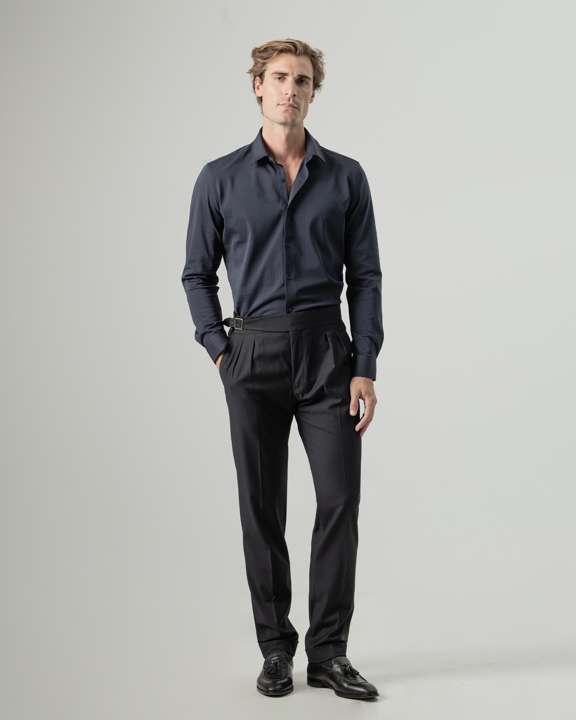 Pantalón gurkha de hombre slim fit - PuroEgo - Azul marino Azul marino-1