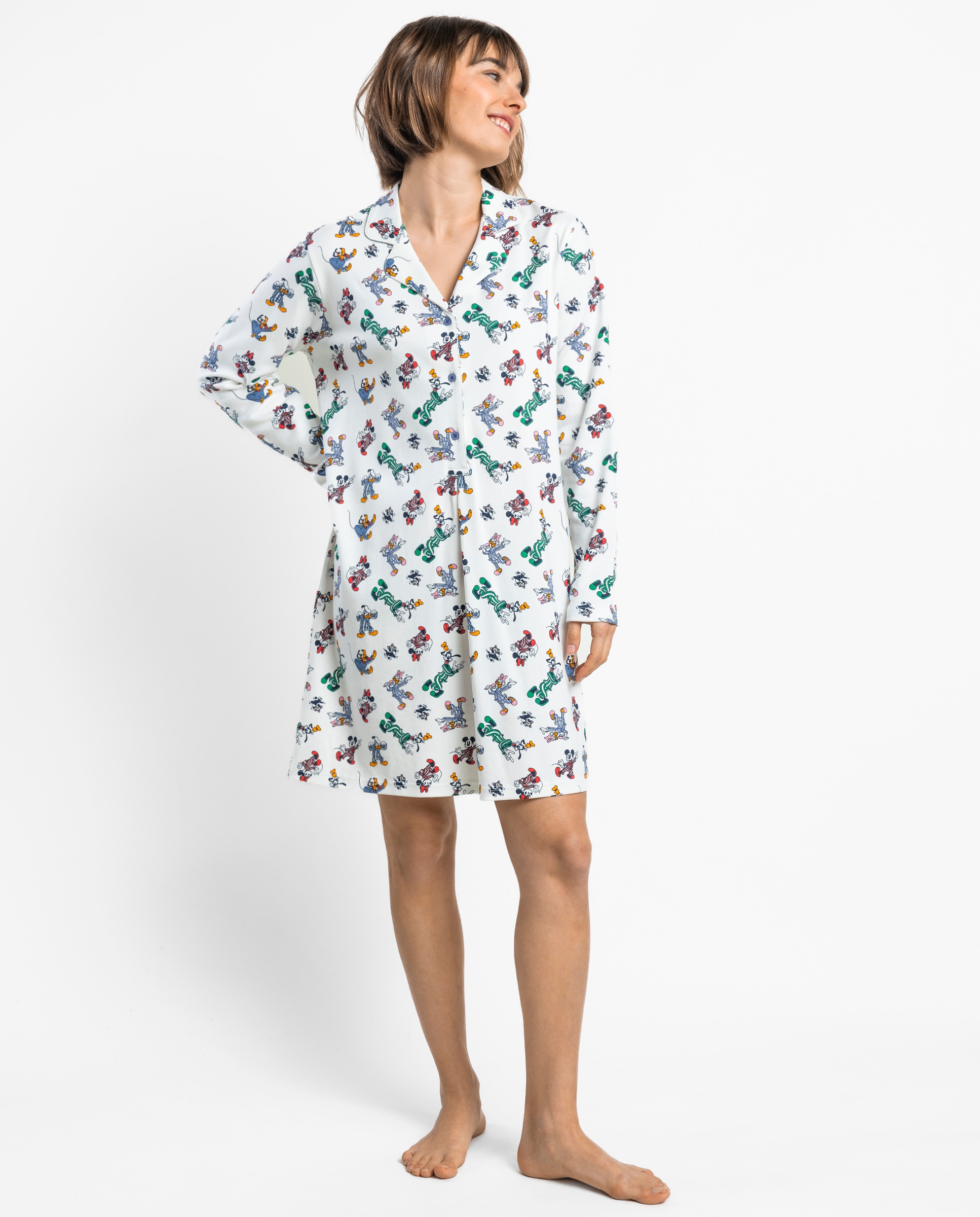 Camisón largo de mujer de punto interlock - Disney - Crudo Crudo-1