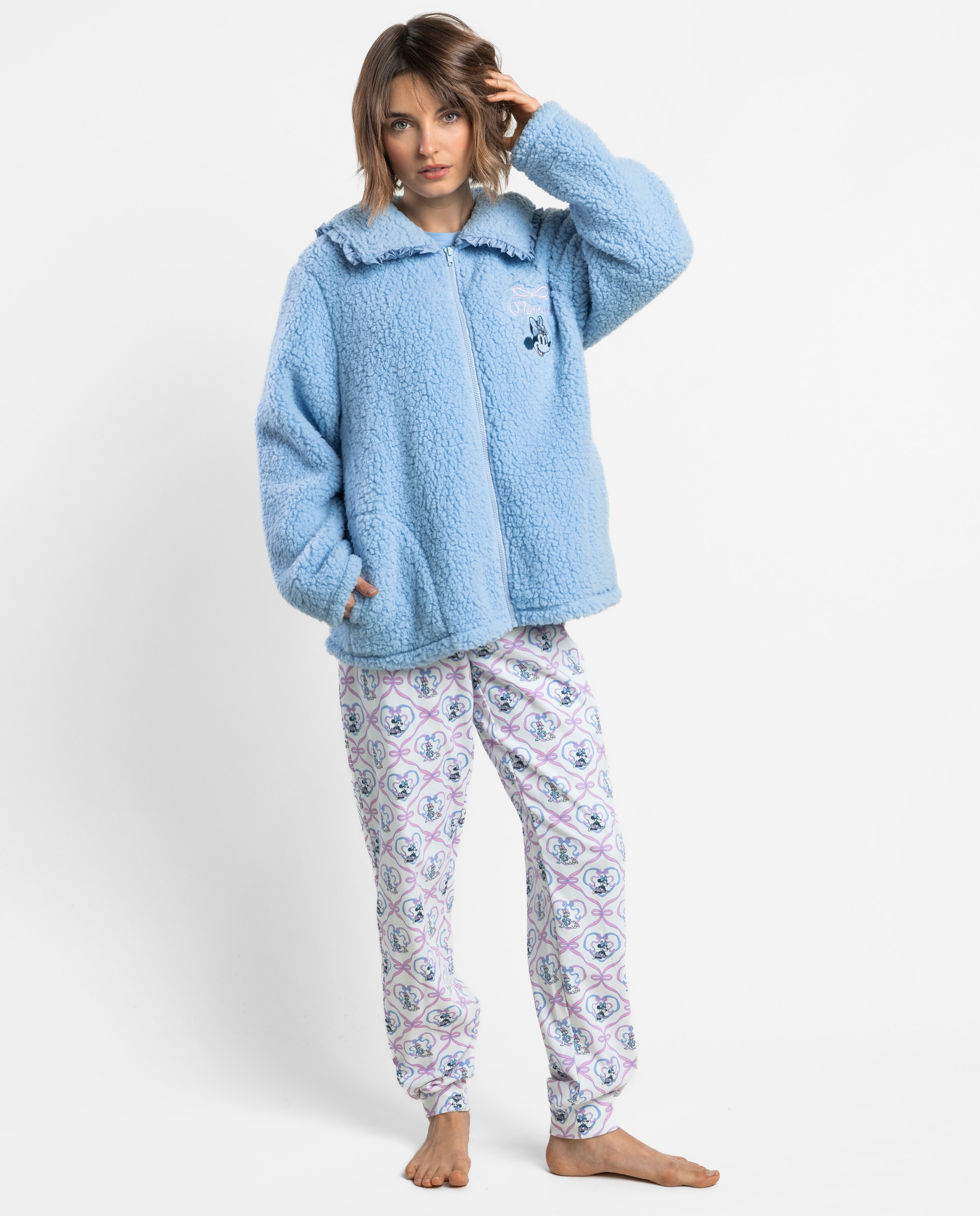 Bata de manga larga de mujer de tejido polar con cremallera - Disney - Azul Azul-1