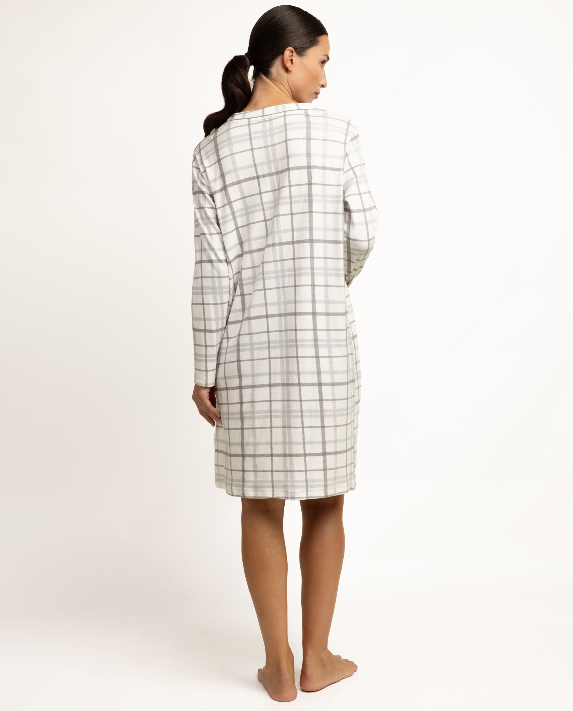 Camisón largo de mujer de punto interlock - Admas - Gris Gris-2