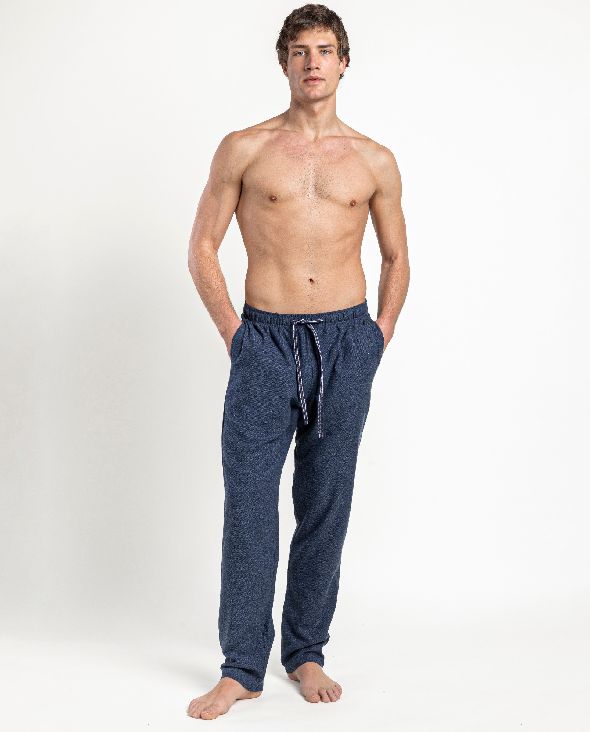 Imagen 1 de Pantalón de pijama largo de hombre de franela Azul
