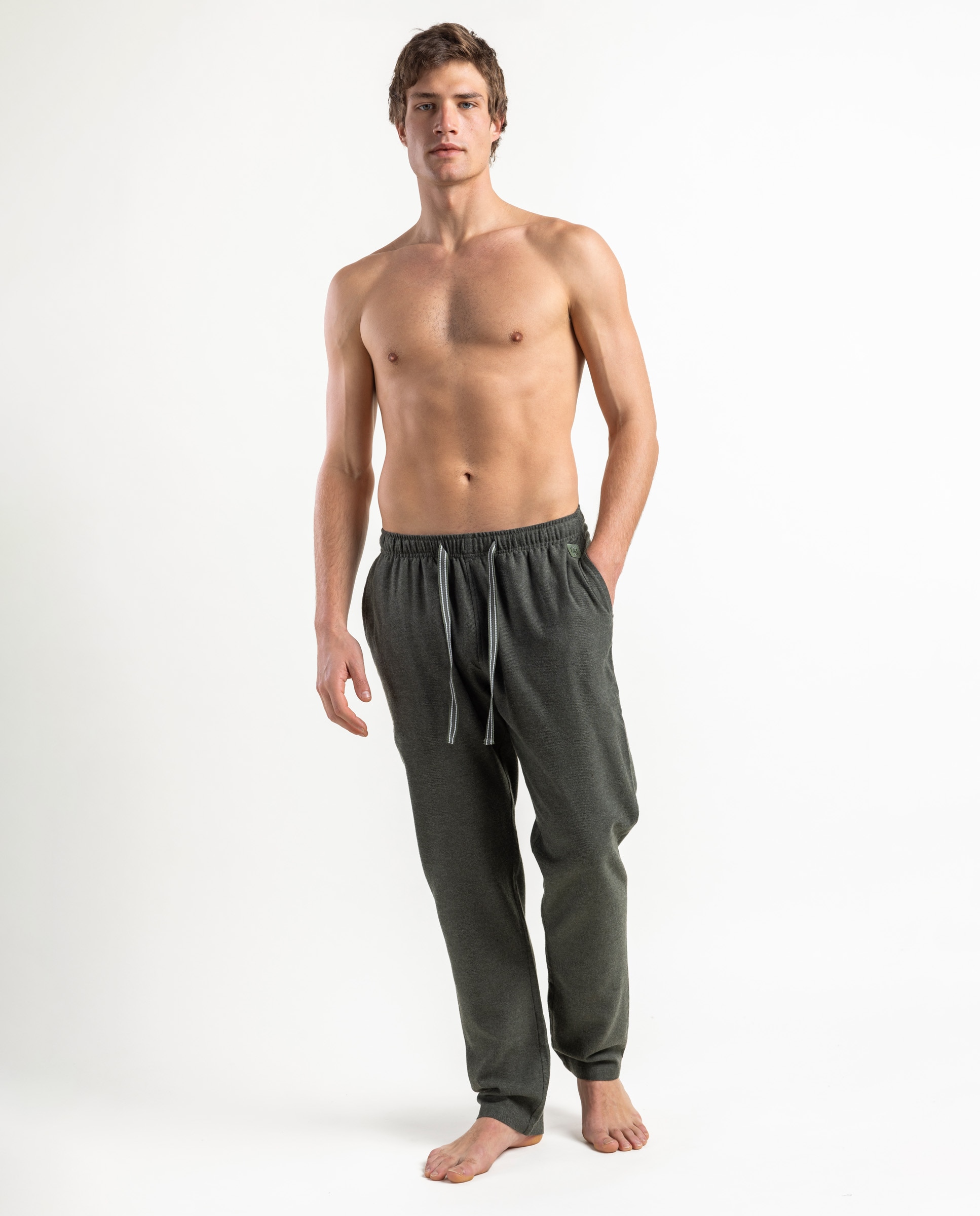 Imagen 1 de Pantalón de pijama largo de hombre de franela - Admas - Verde Verde