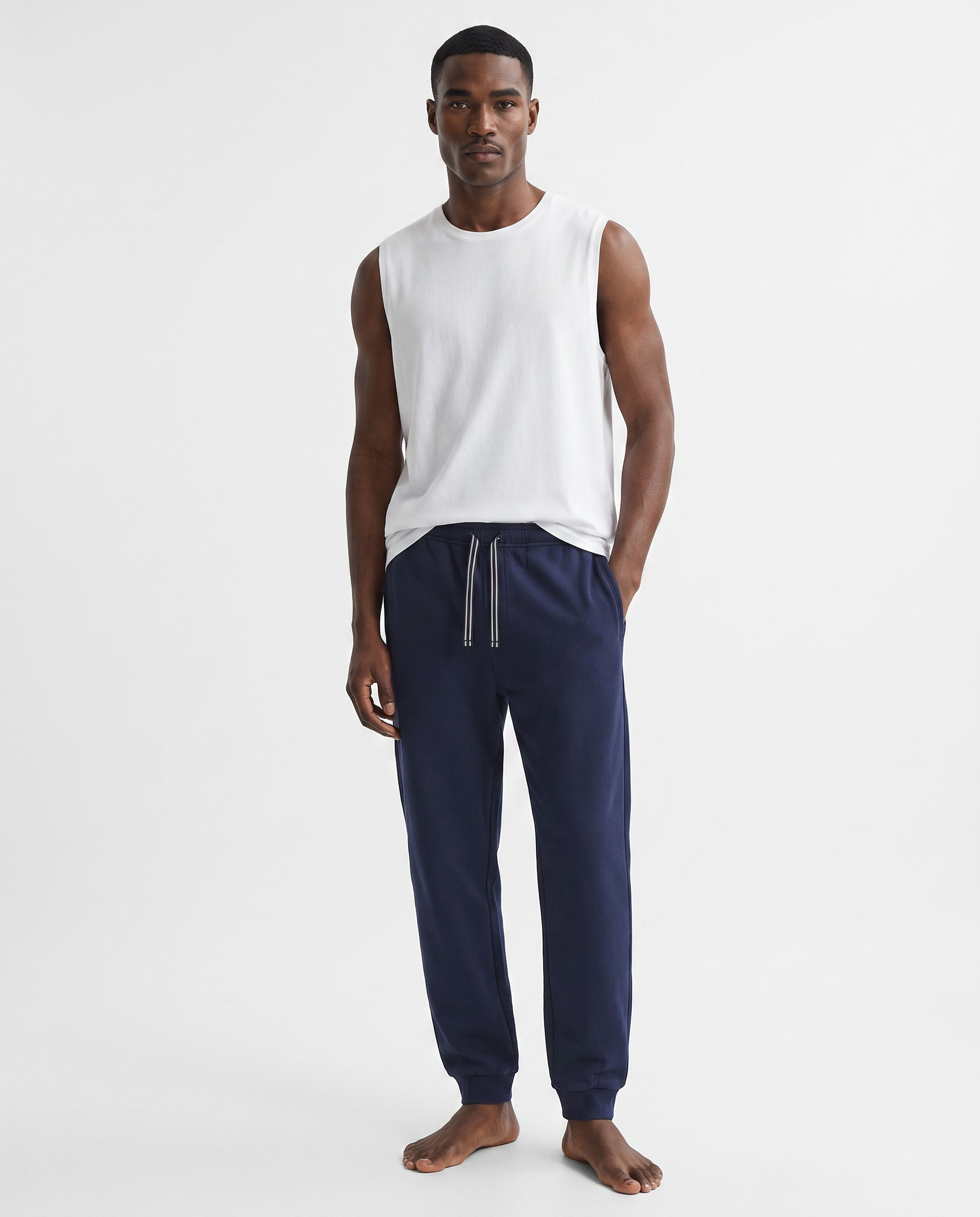 Imagen 1 de Pantalón de pijama largo de hombre de tejido felpa Azul marino