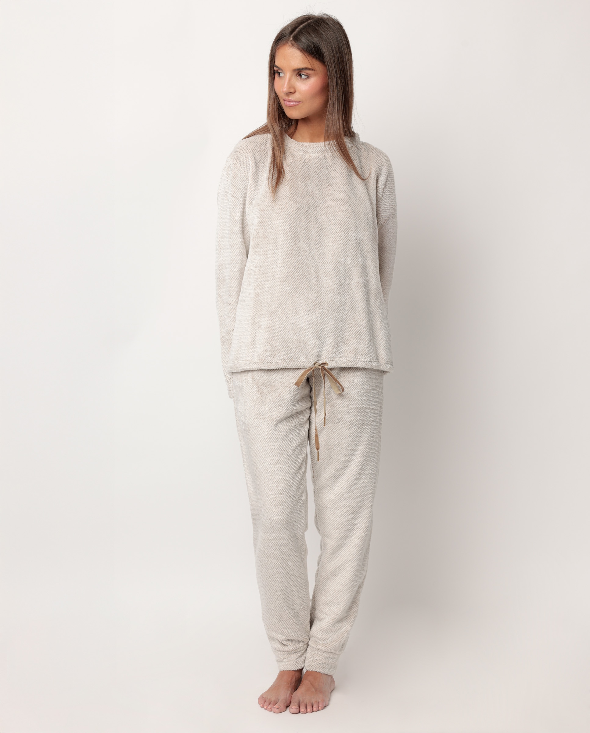 Pijama largo de mujer de tejido polar - Admas - Piedra Piedra-1