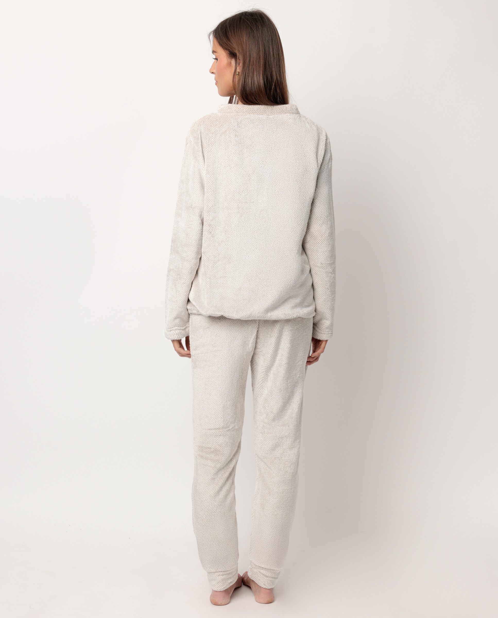 Pijama largo de mujer de tejido polar - Admas - Piedra Piedra-3