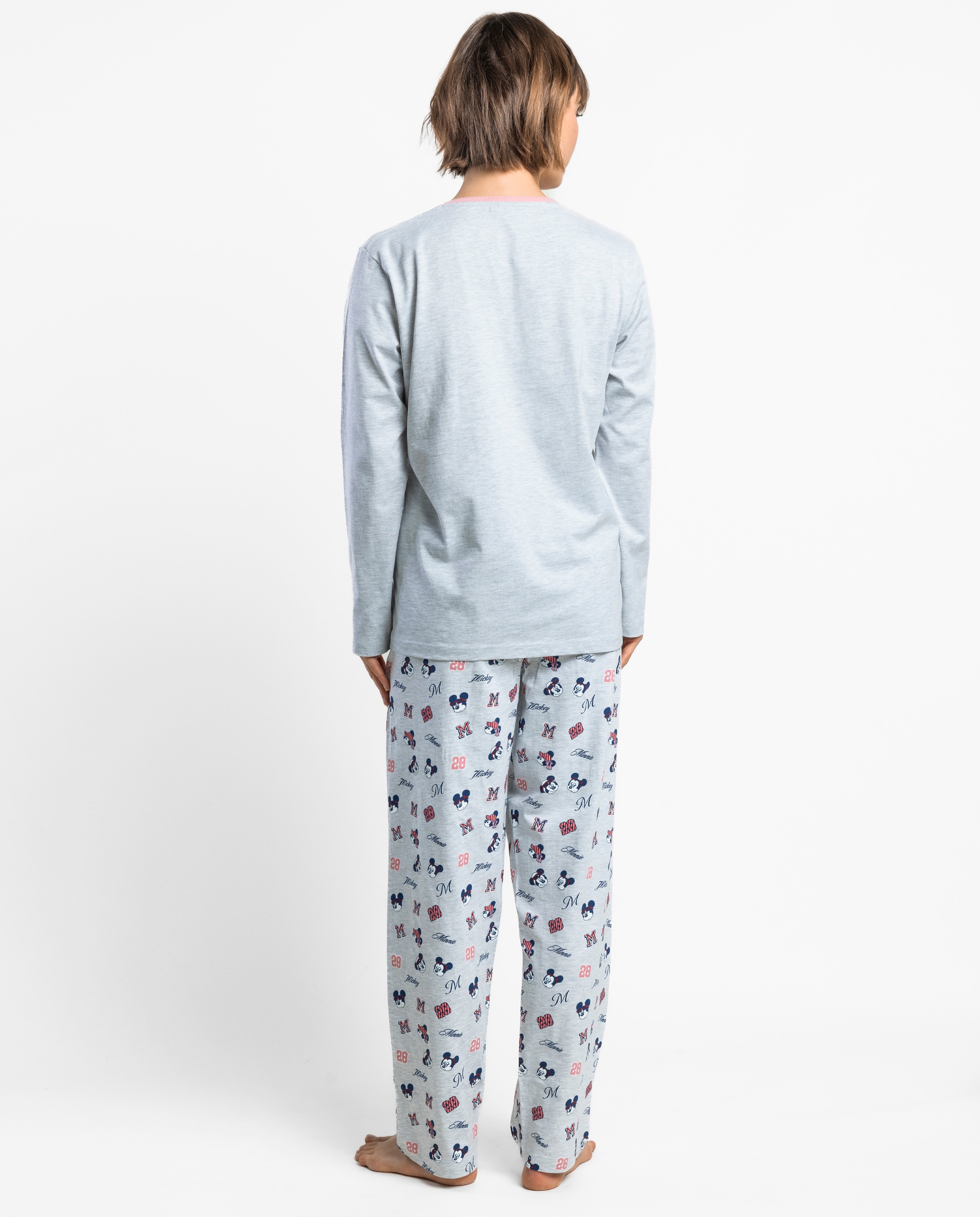 Pijama largo de mujer de punto de algodón - Disney - Gris Gris-2