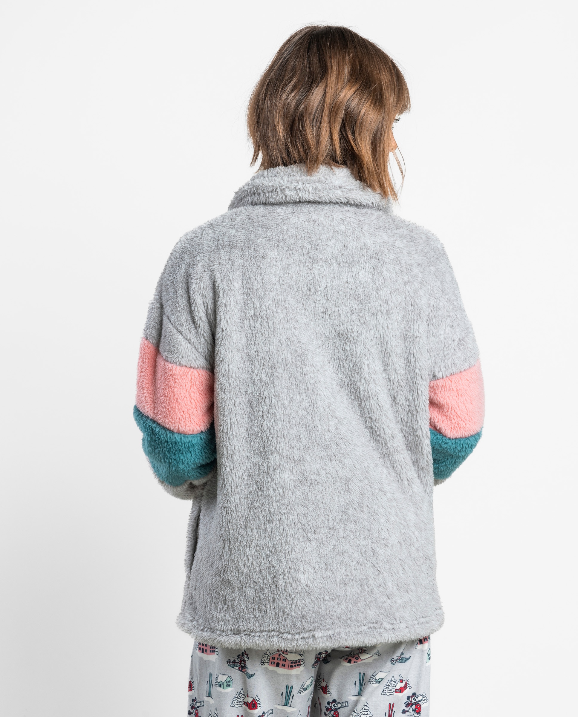 Bata de manga larga de mujer de tejido polar con cremallera - Disney - Gris Gris-2