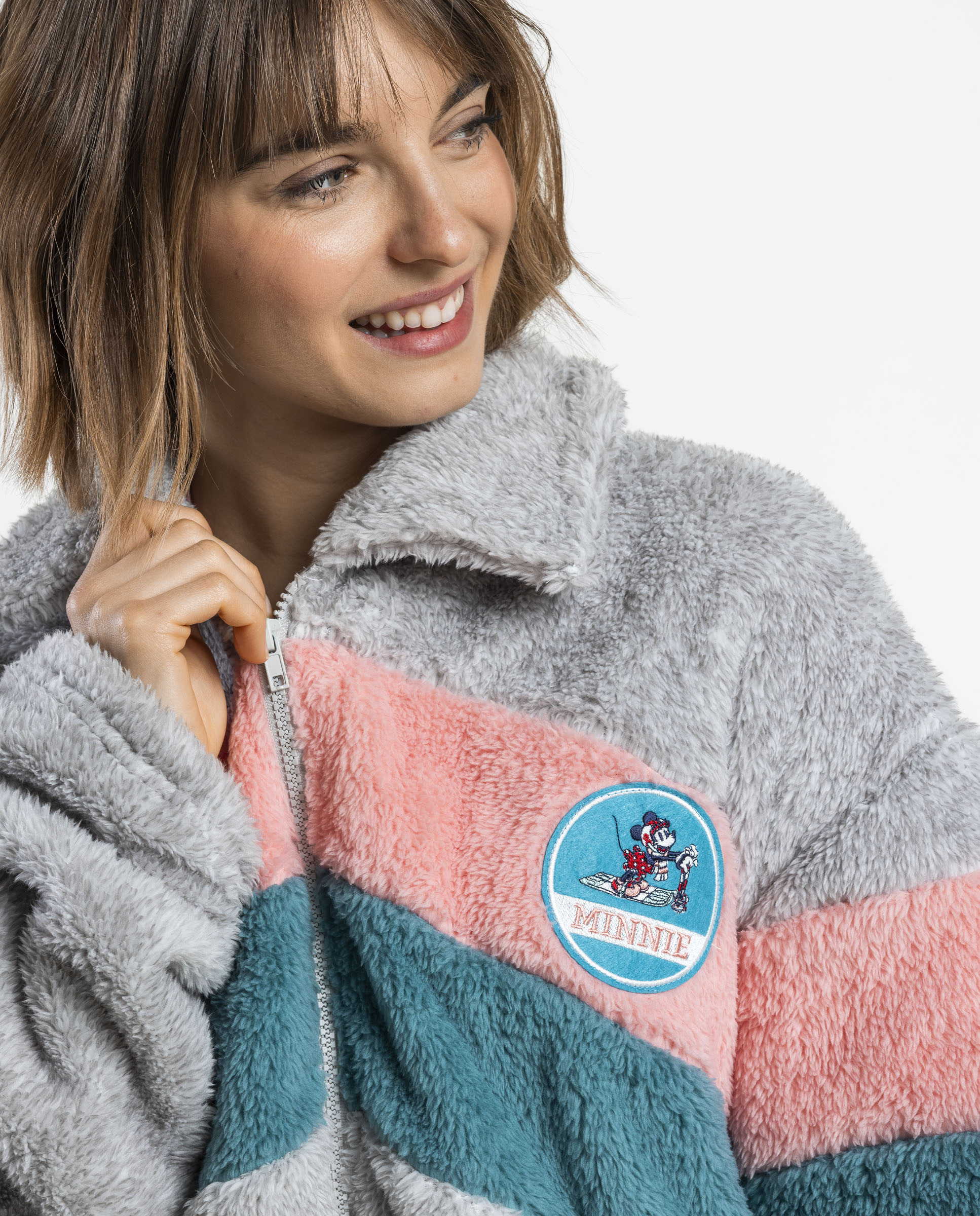 Bata de manga larga de mujer de tejido polar con cremallera - Disney - Gris Gris-3
