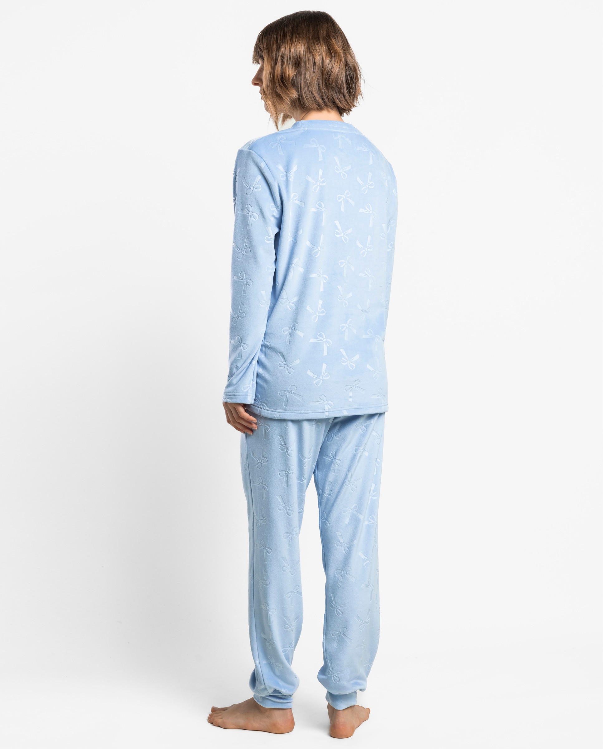 Pijama largo de mujer de tejido polar - Disney - Azul Azul-2
