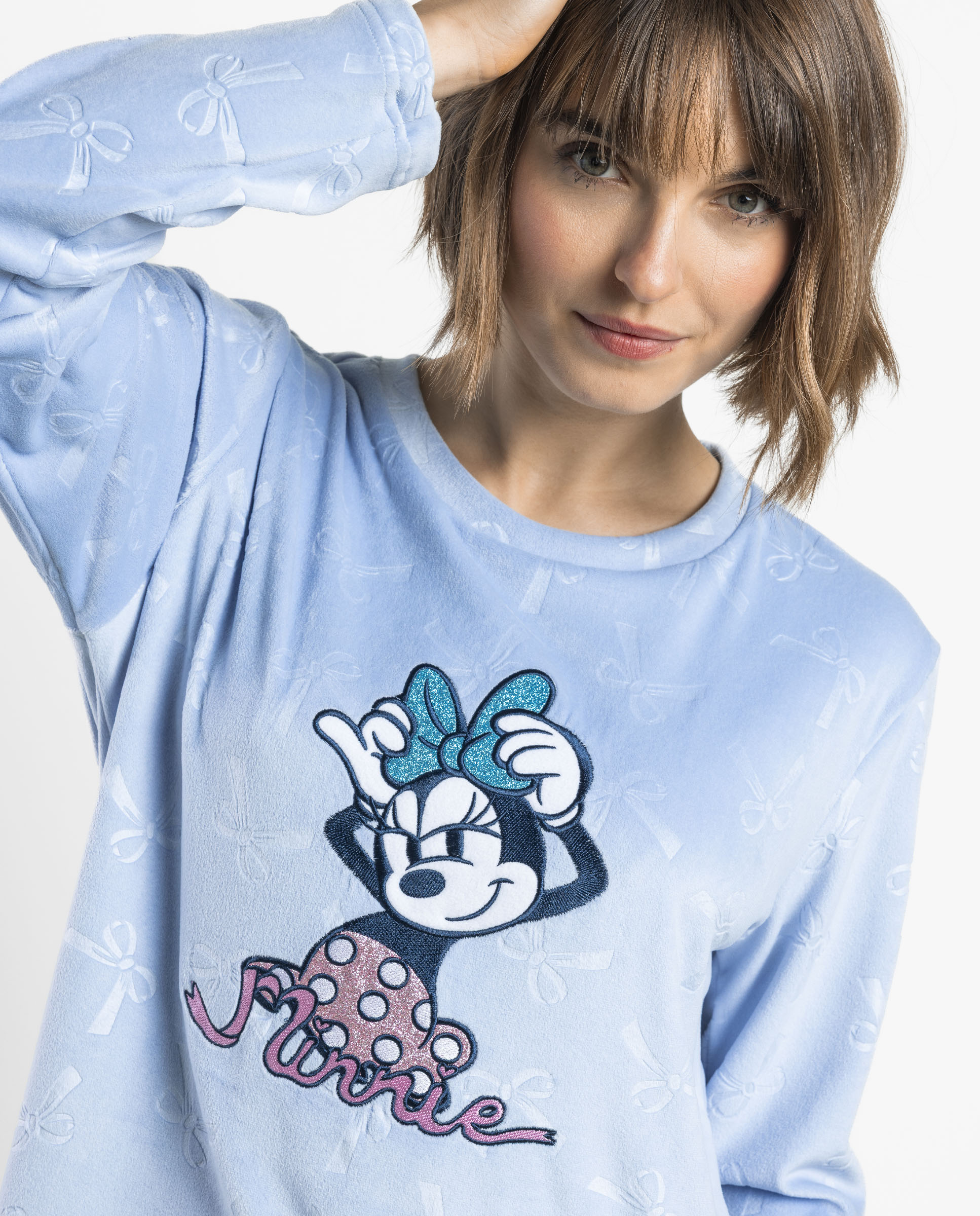 Pijama largo de mujer de tejido polar - Disney - Azul Azul-3