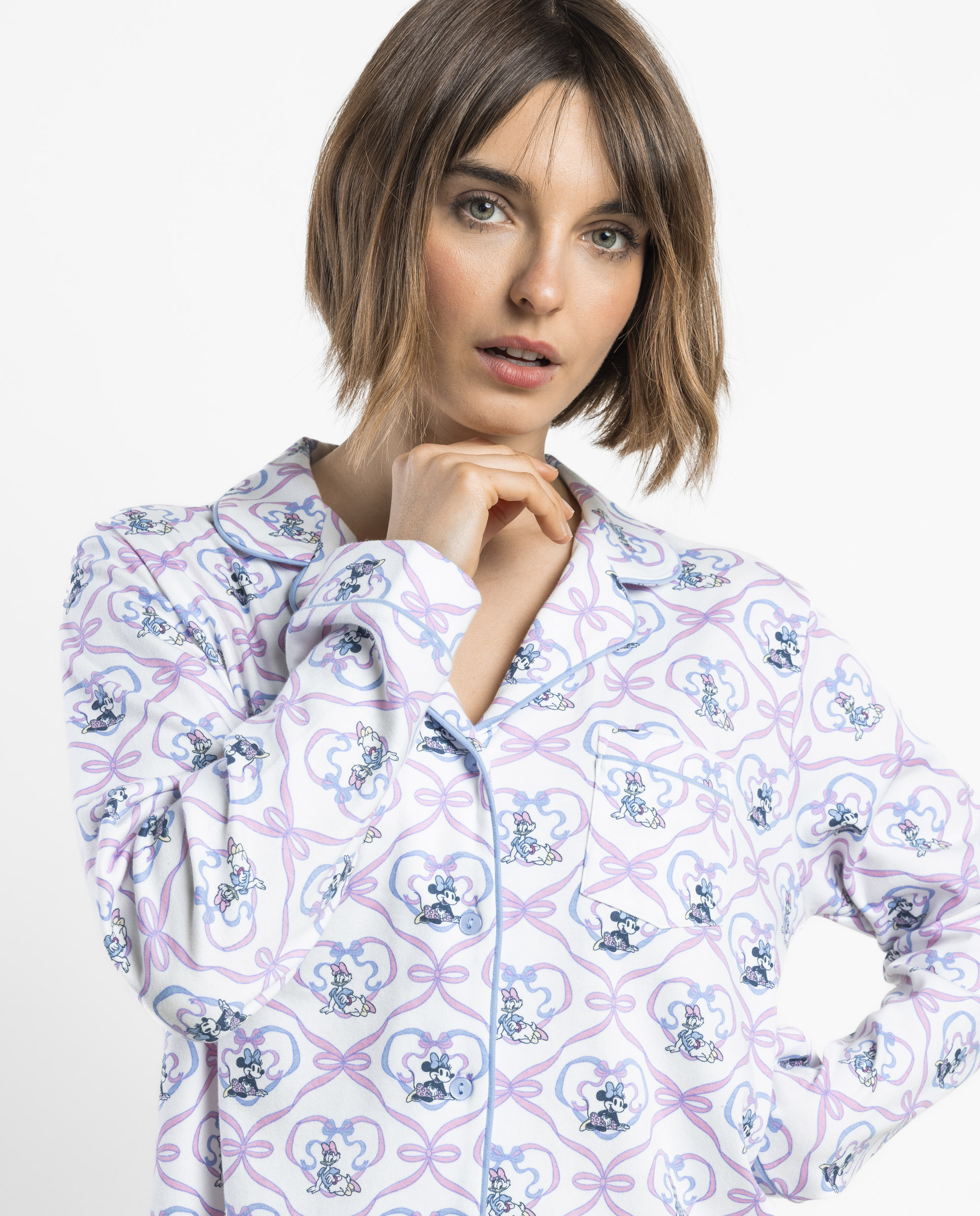 Pijama largo de mujer de punto interlock de algodón - Disney - Crudo Crudo-3