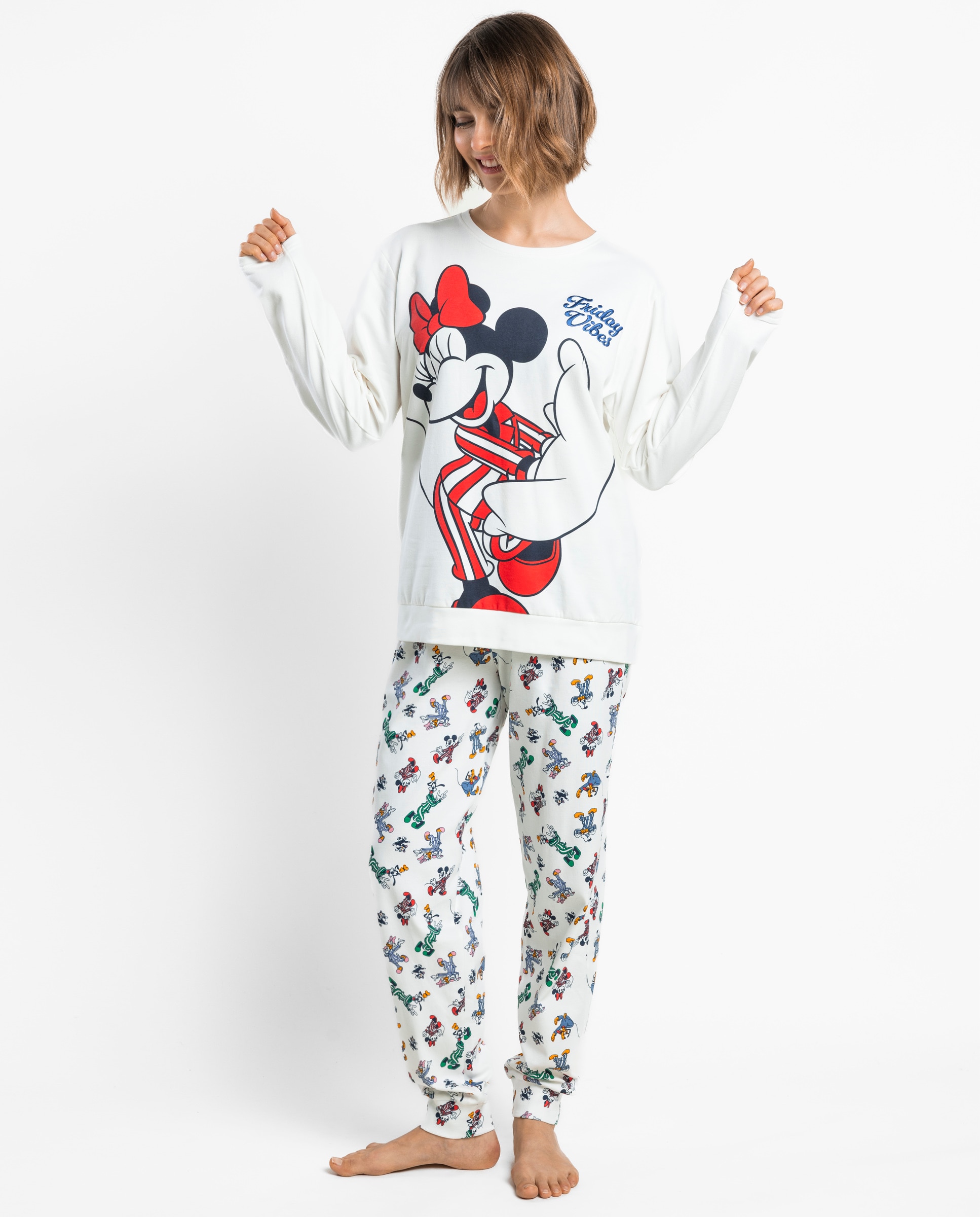 Pijama largo de mujer de tejido felpa - Disney - Crudo Crudo-1