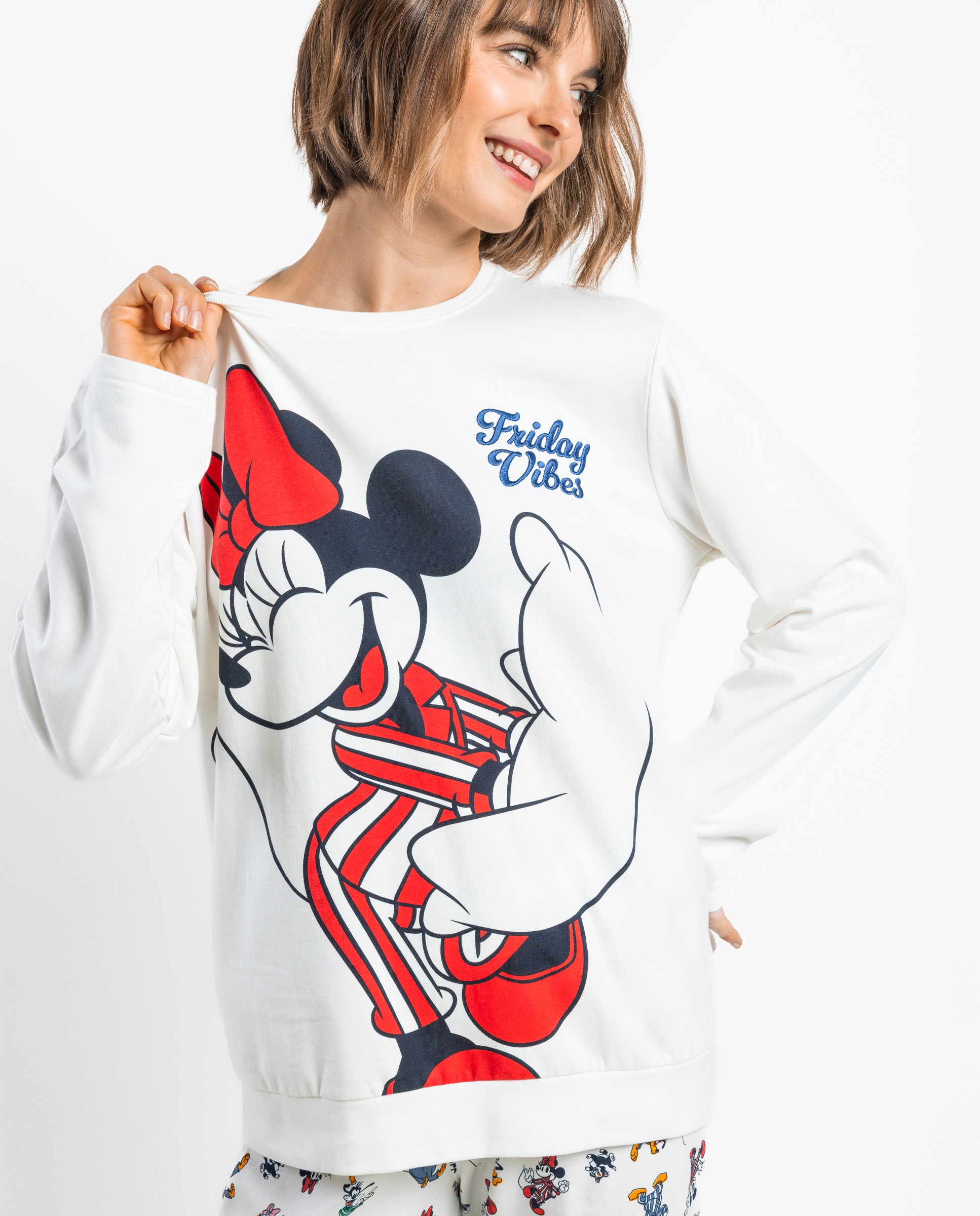 Pijama largo de mujer de tejido felpa - Disney - Crudo Crudo-3