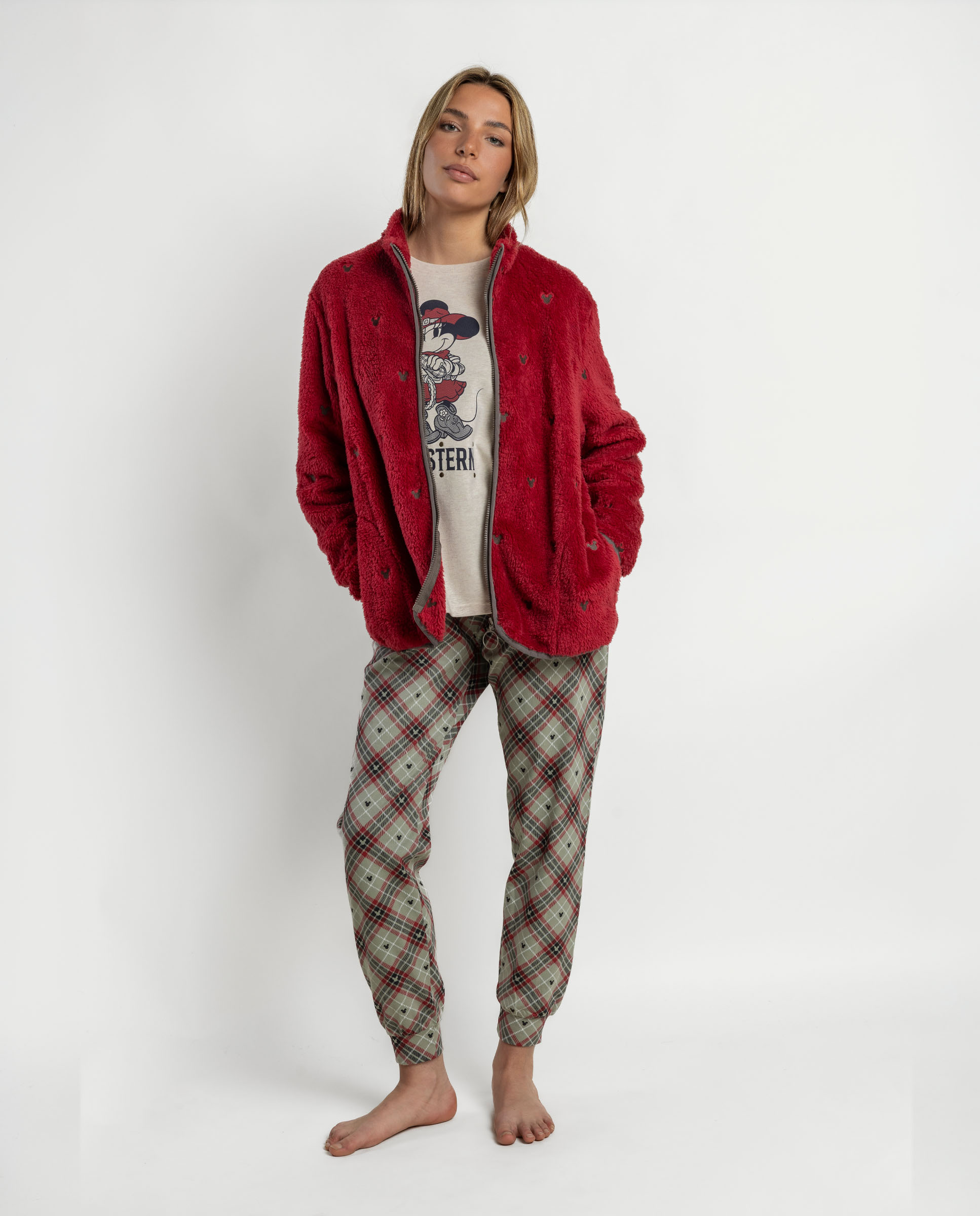 Bata de manga larga de mujer de tejido polar con cremallera - Disney - Burdeos Burdeos-1