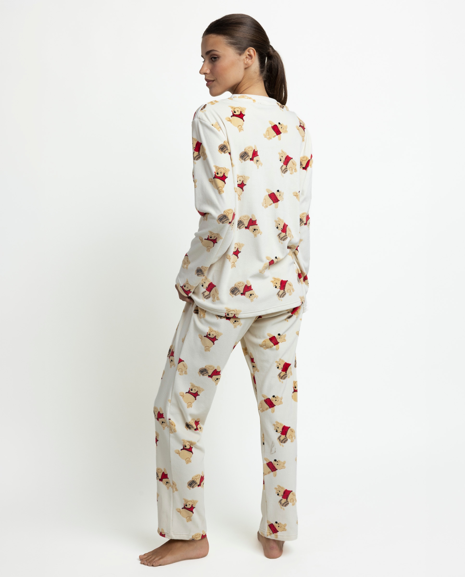 Pijama largo de mujer de tejido de terciopelo doble cara - Disney - Crudo Crudo-2