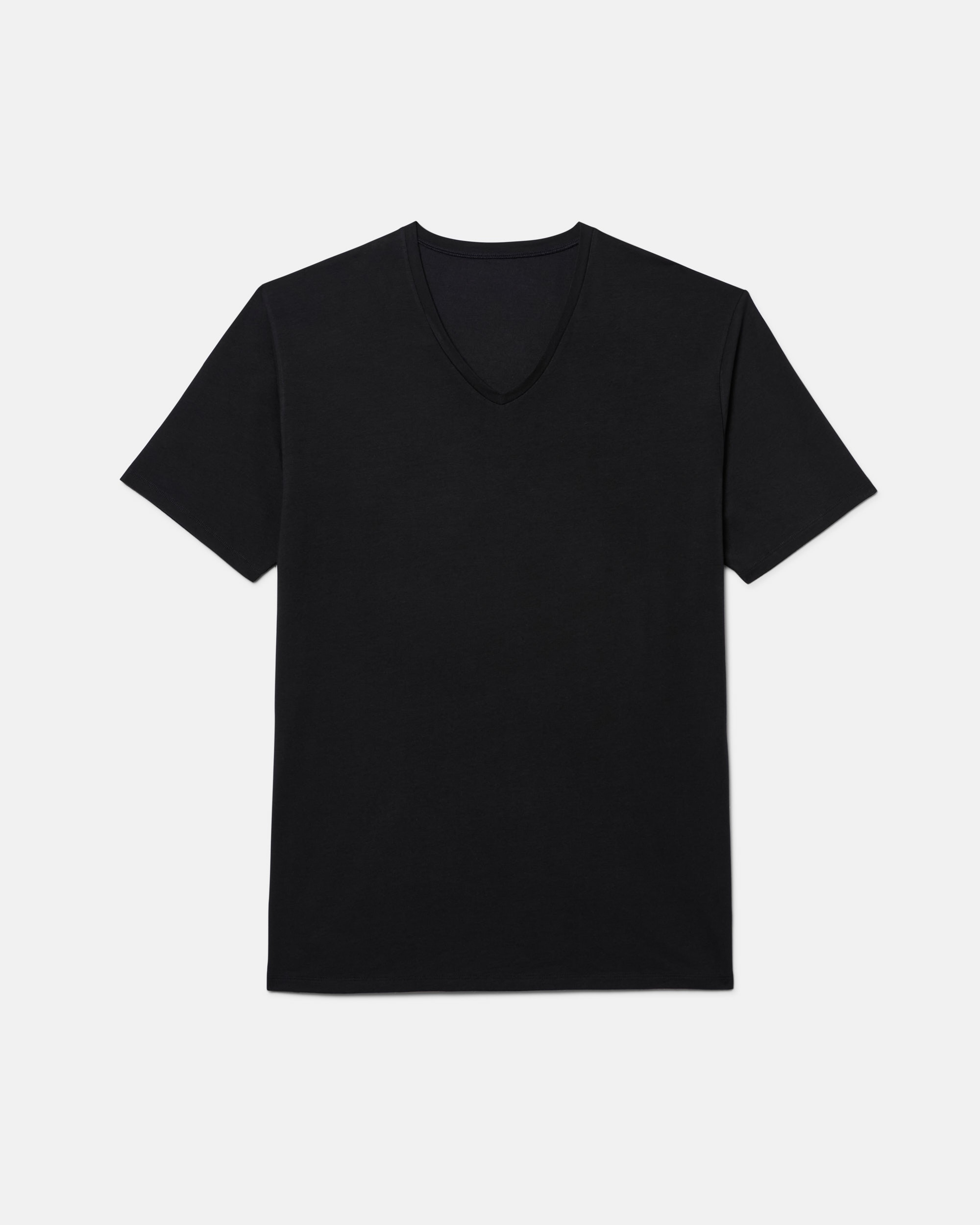 Camiseta algodón supima premium manga corta cuello v - Abanderado - Negro Negro-4