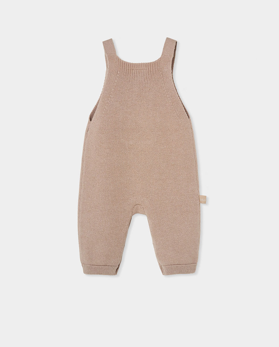 Imagen 2 de Peto de bebé con bordado de oso - Boboli - Beige/Marrón Beige/Marrón