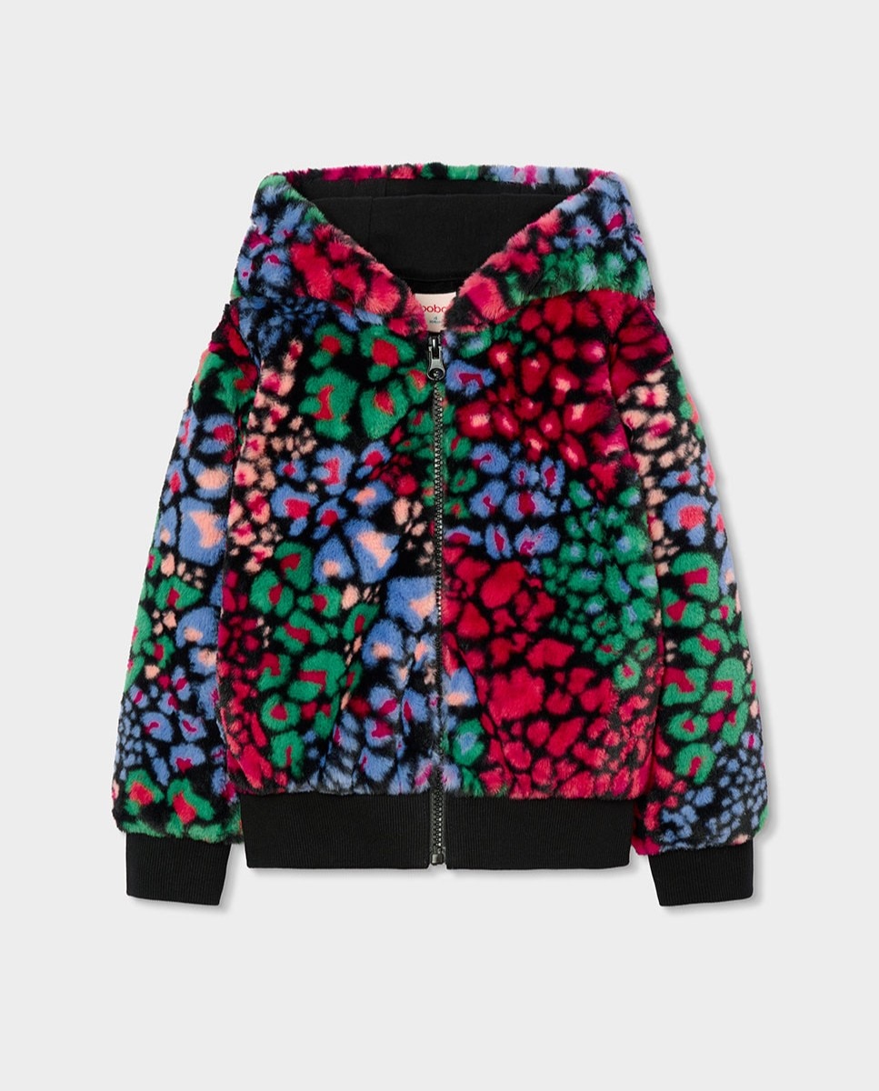 Imagen 0 de Cazadora para niña con estampado de leopardo Multicolor