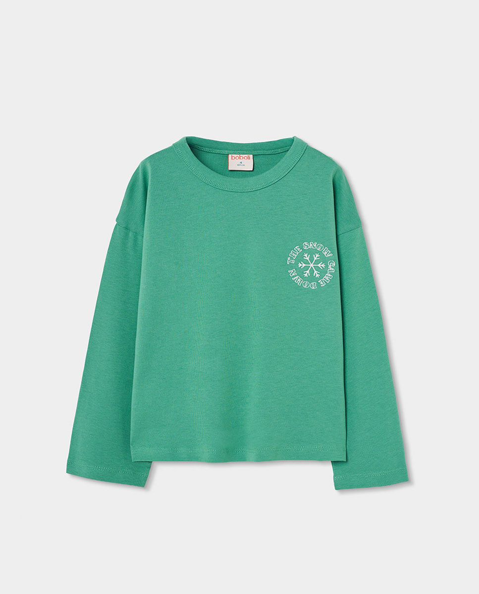 Camiseta para niña estampado copo de nieve - Boboli - Verde Verde-1