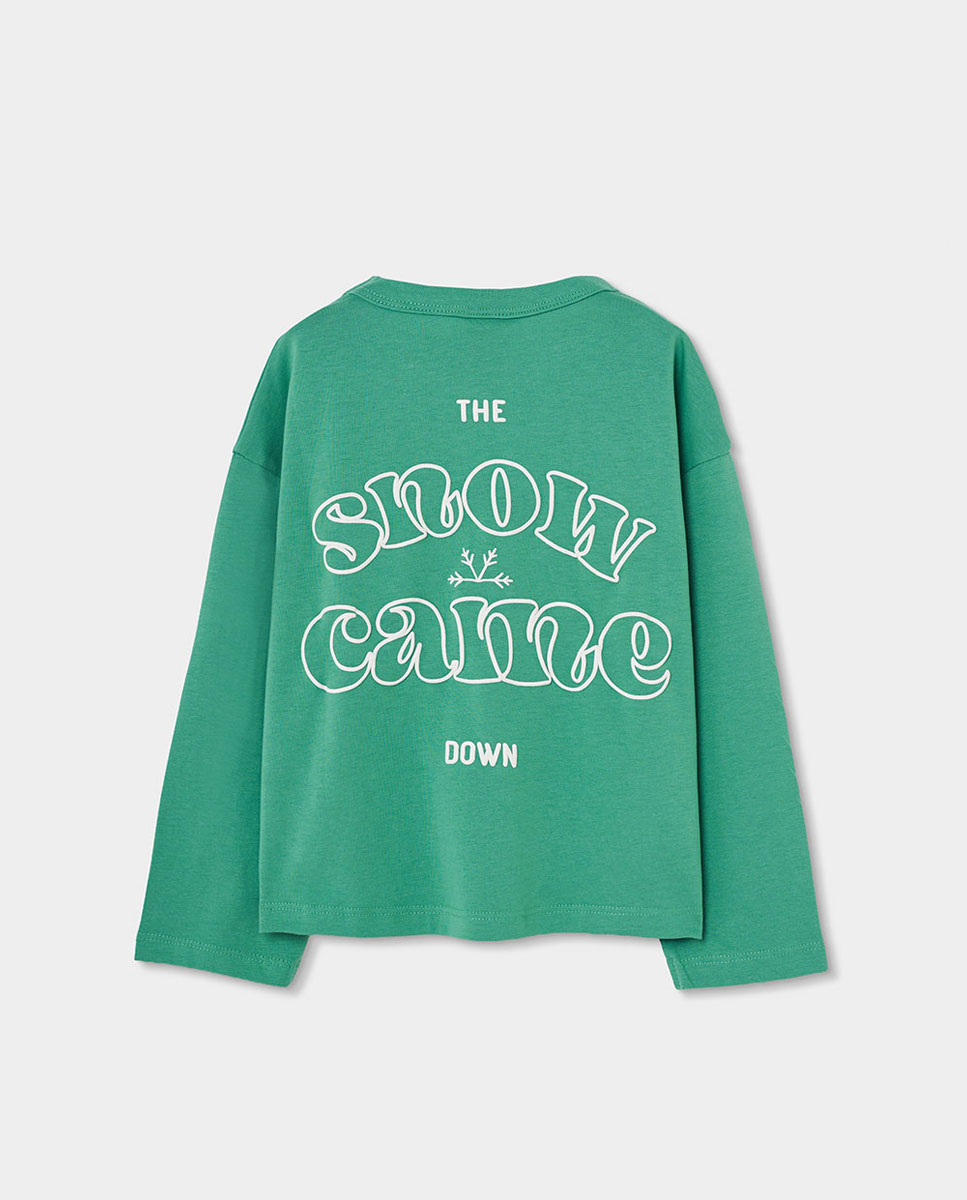 Camiseta para niña estampado copo de nieve - Boboli - Verde Verde-3