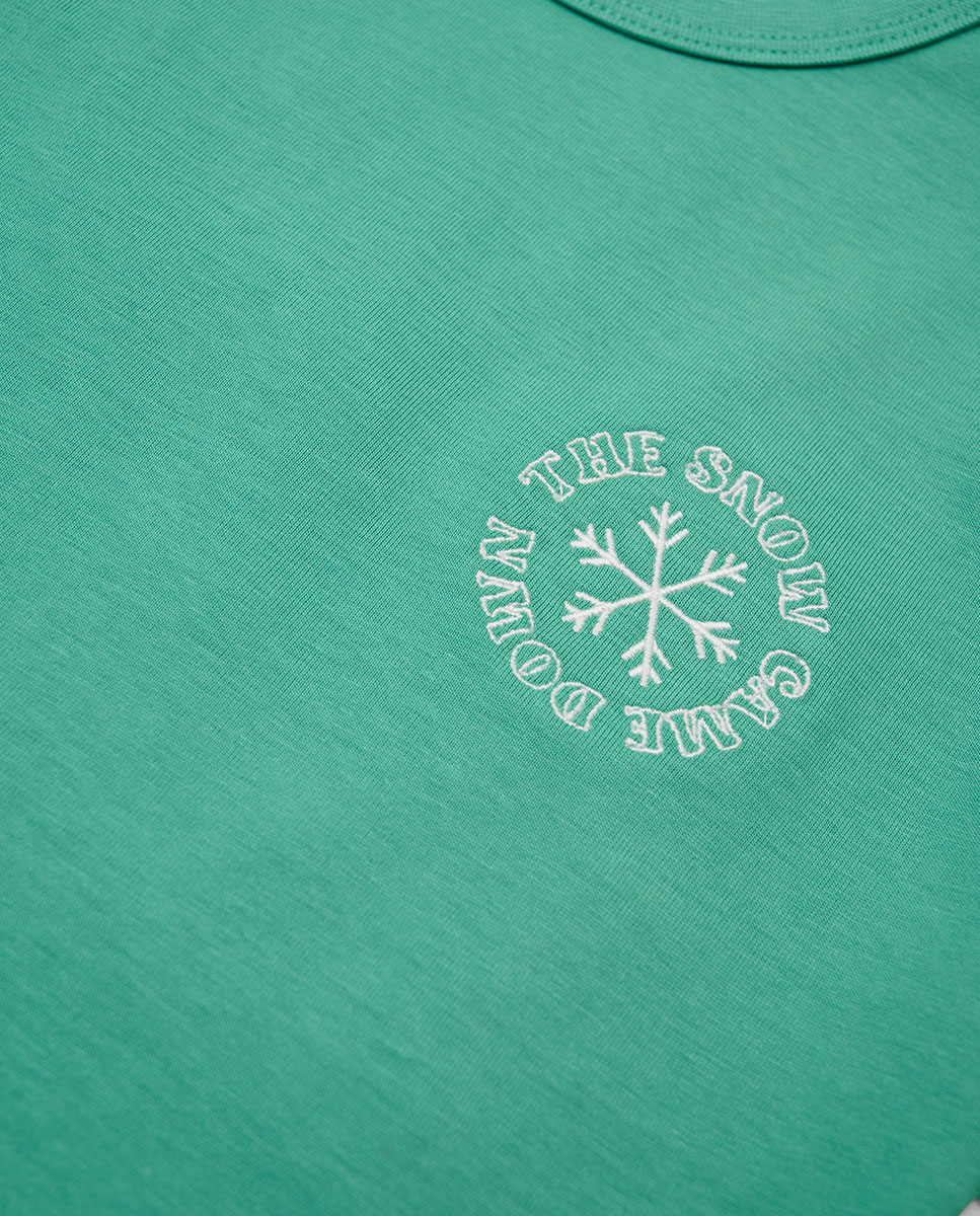 Camiseta para niña estampado copo de nieve - Boboli - Verde Verde-2