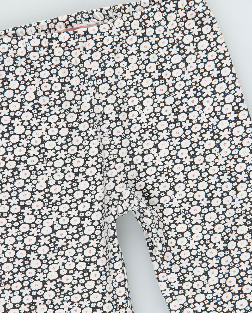Leggings niña de punto estampado flores - Boboli - Blanco Blanco-5
