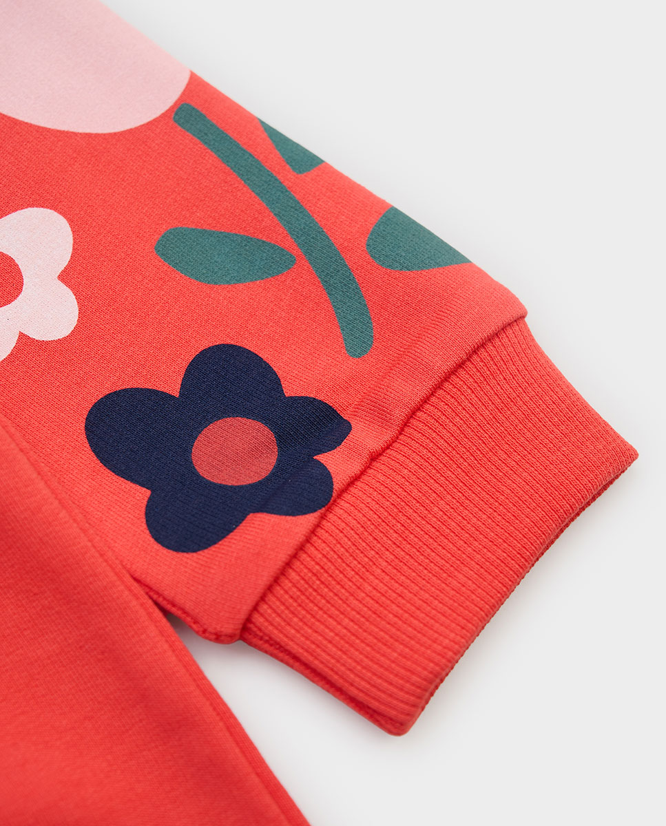 Vestido para niña de felpa estampado de flores - Boboli - Multicolor Multicolor-4