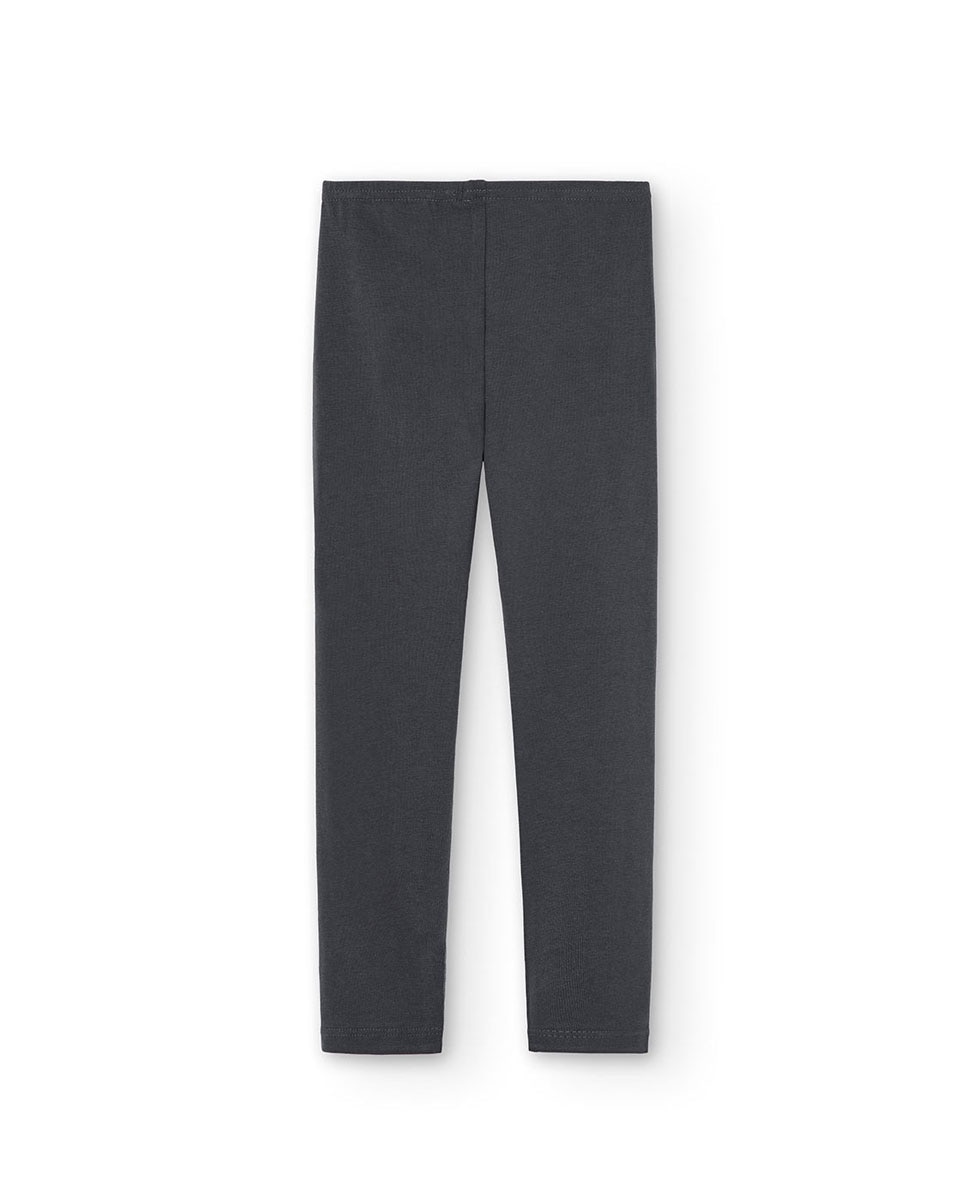 Leggings para niña de punto elástico - Boboli - Gris Gris-3