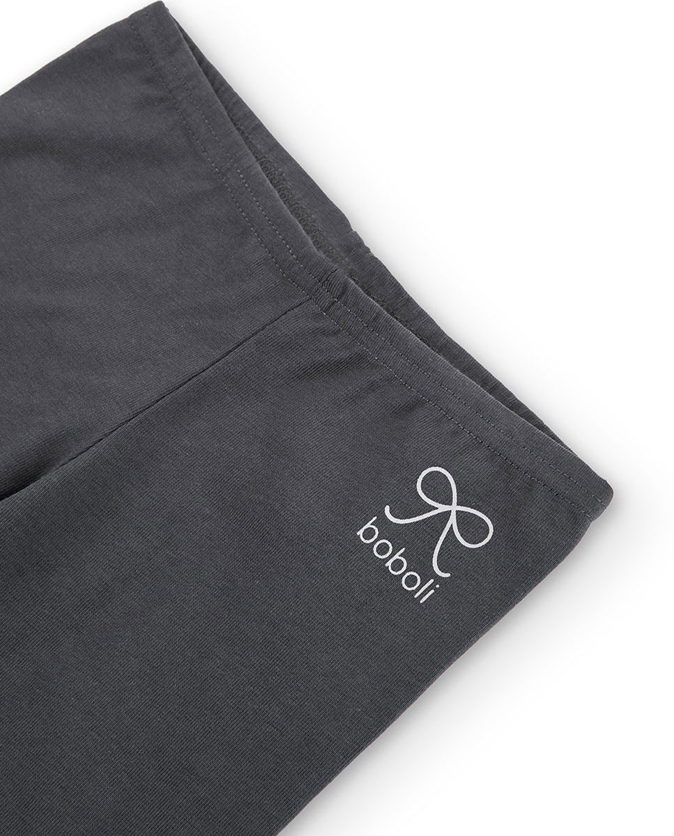 Leggings para niña de punto elástico - Boboli - Gris Gris-2