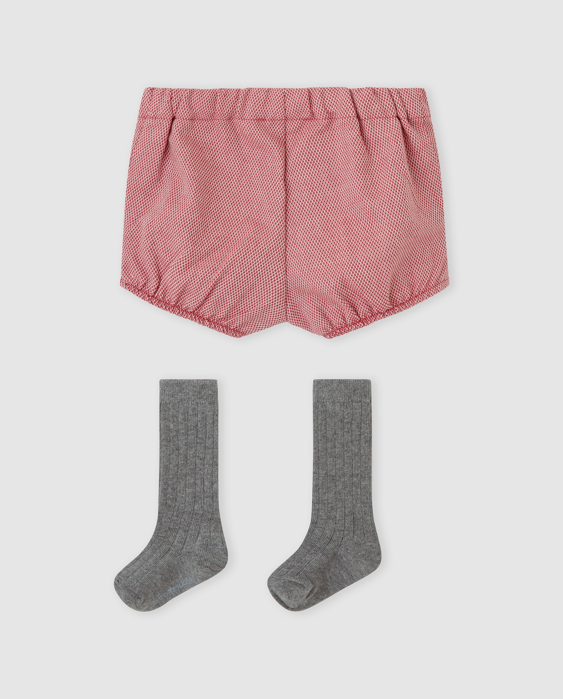 Short de bebé niño con calcetines - Tutto Piccolo - Rojo Rojo-3