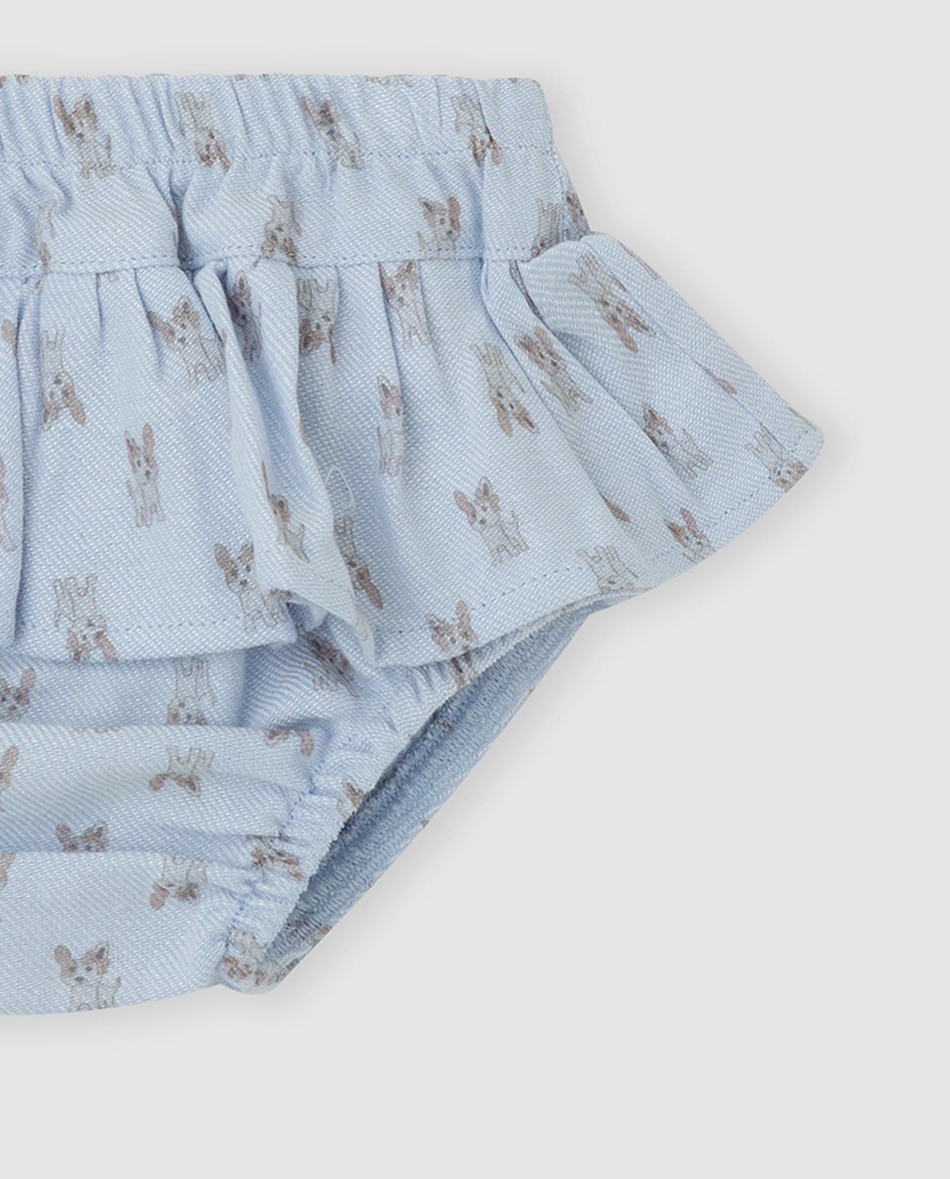 Cubrepañales de bebé niña con calcetines y estampado - Tutto Piccolo - Azul claro Azul claro-3