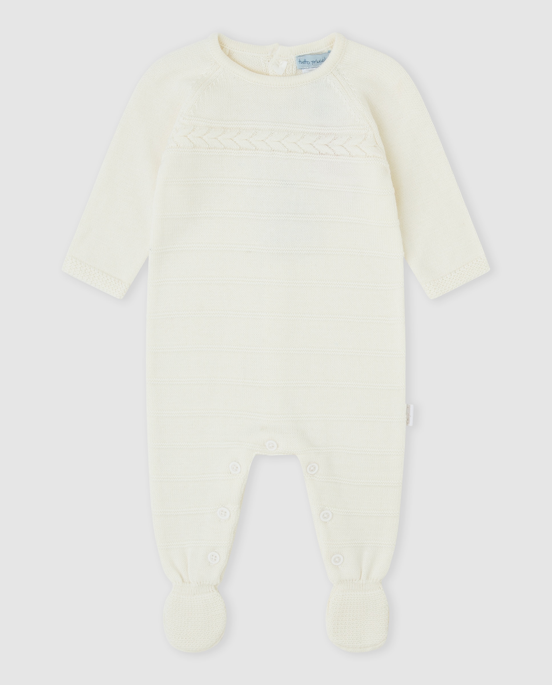 Imagen 0 de Pelele de bebé niño tricot con trenza Crudo