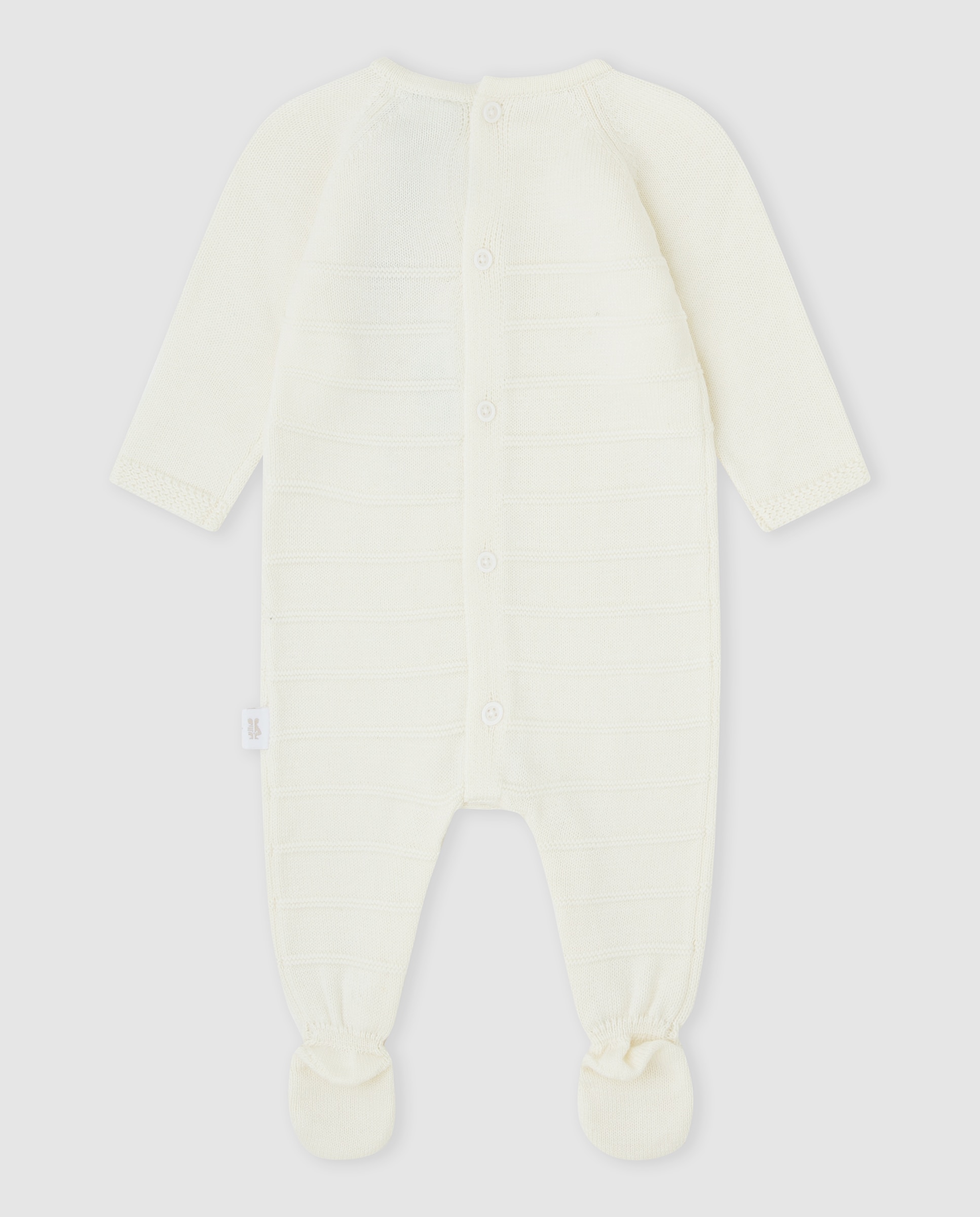 Pelele de bebé niño tricot con trenza - Tutto Piccolo - Crudo Crudo-3
