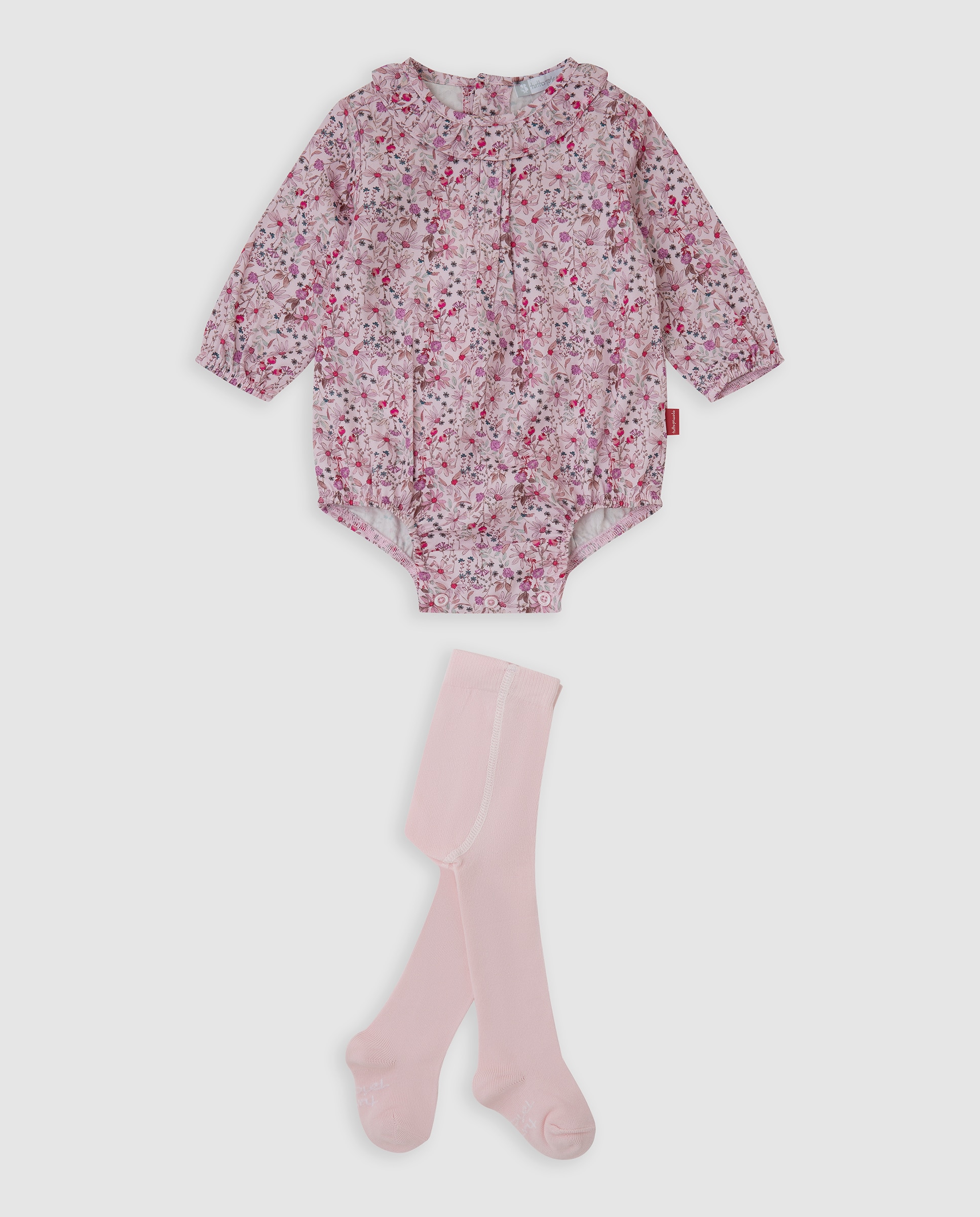 Imagen 0 de Ranita de bebé niña de flores con leotardos Rosa