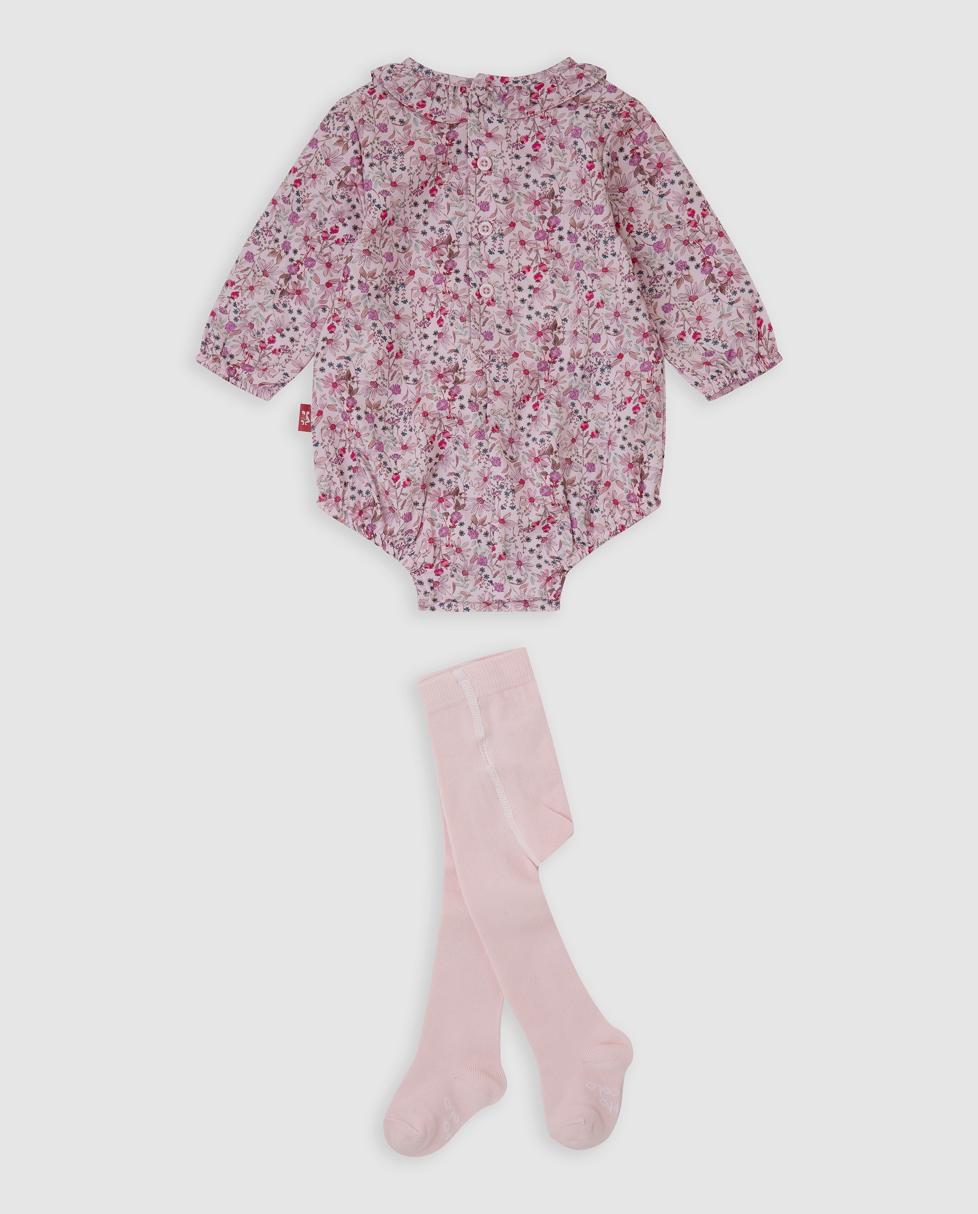 Ranita de bebé niña de flores con leotardos - Tutto Piccolo - Rosa Rosa-3