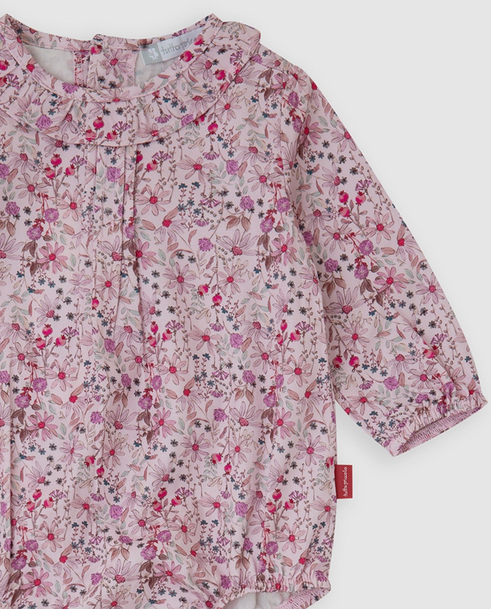 Ranita de bebé niña de flores con leotardos - Tutto Piccolo - Rosa Rosa-2