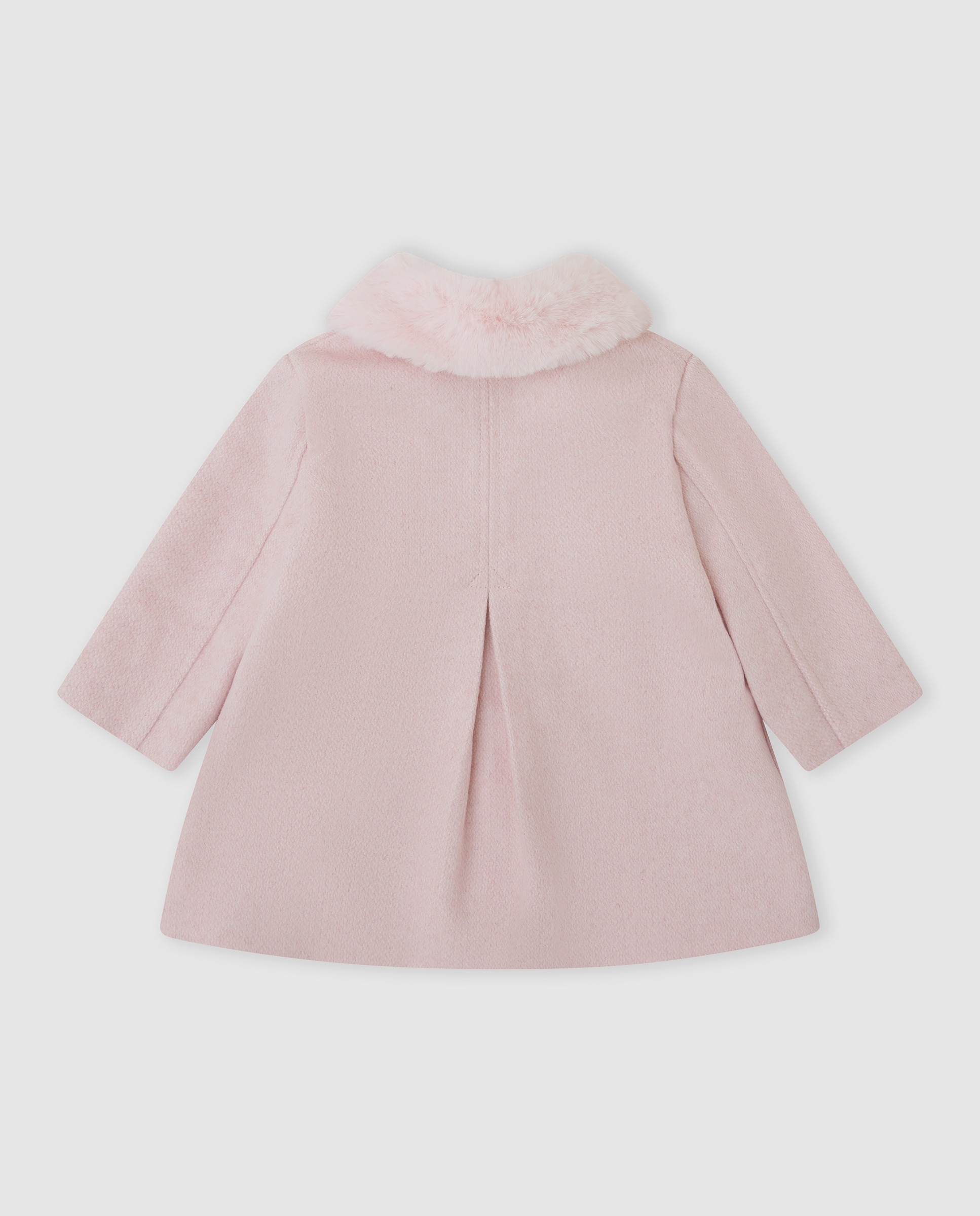 Imagen 3 de Abrigo de paño de niña con botones - Tutto Piccolo - Rosa Rosa