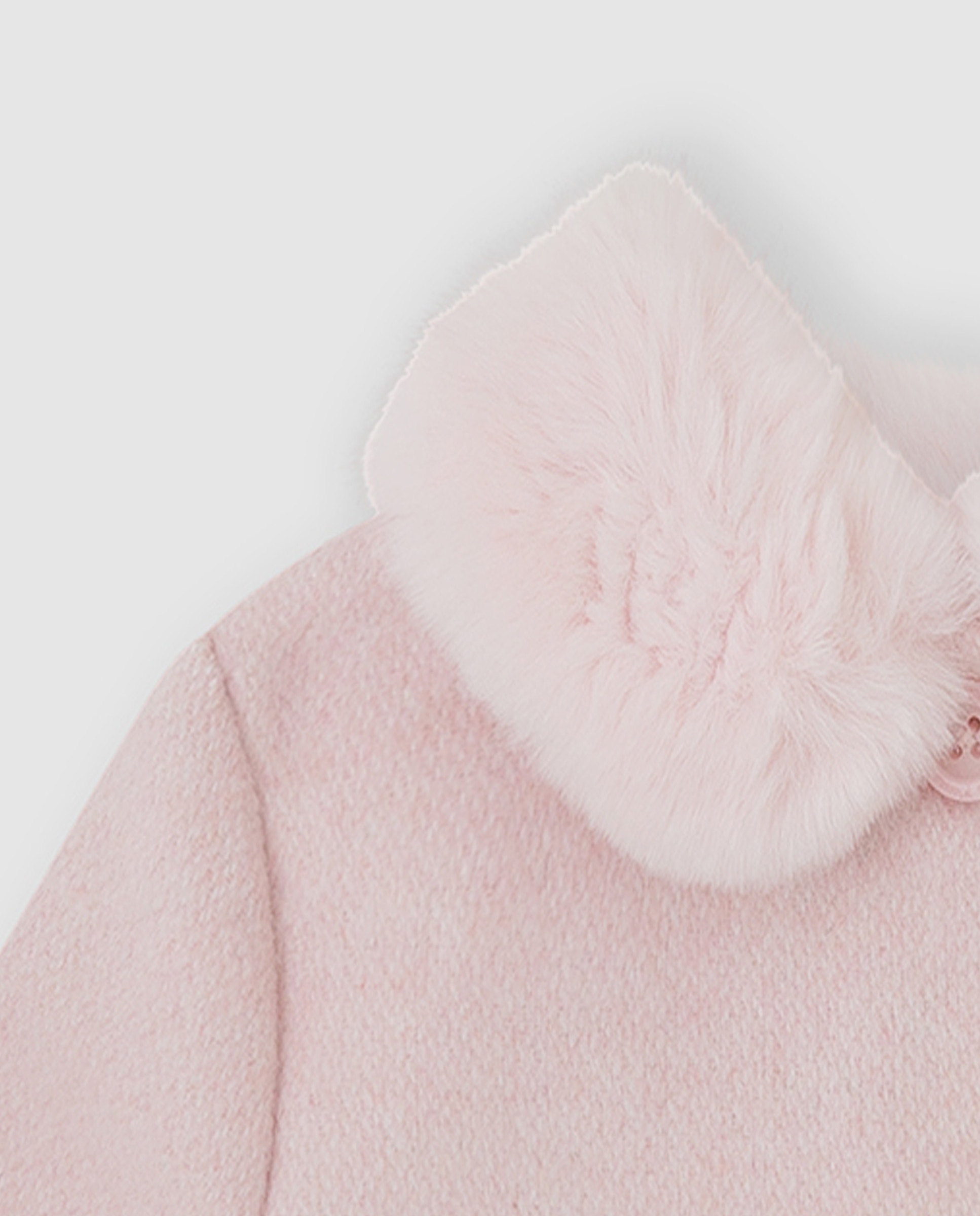 Imagen 2 de Abrigo de paño de niña con botones - Tutto Piccolo - Rosa Rosa