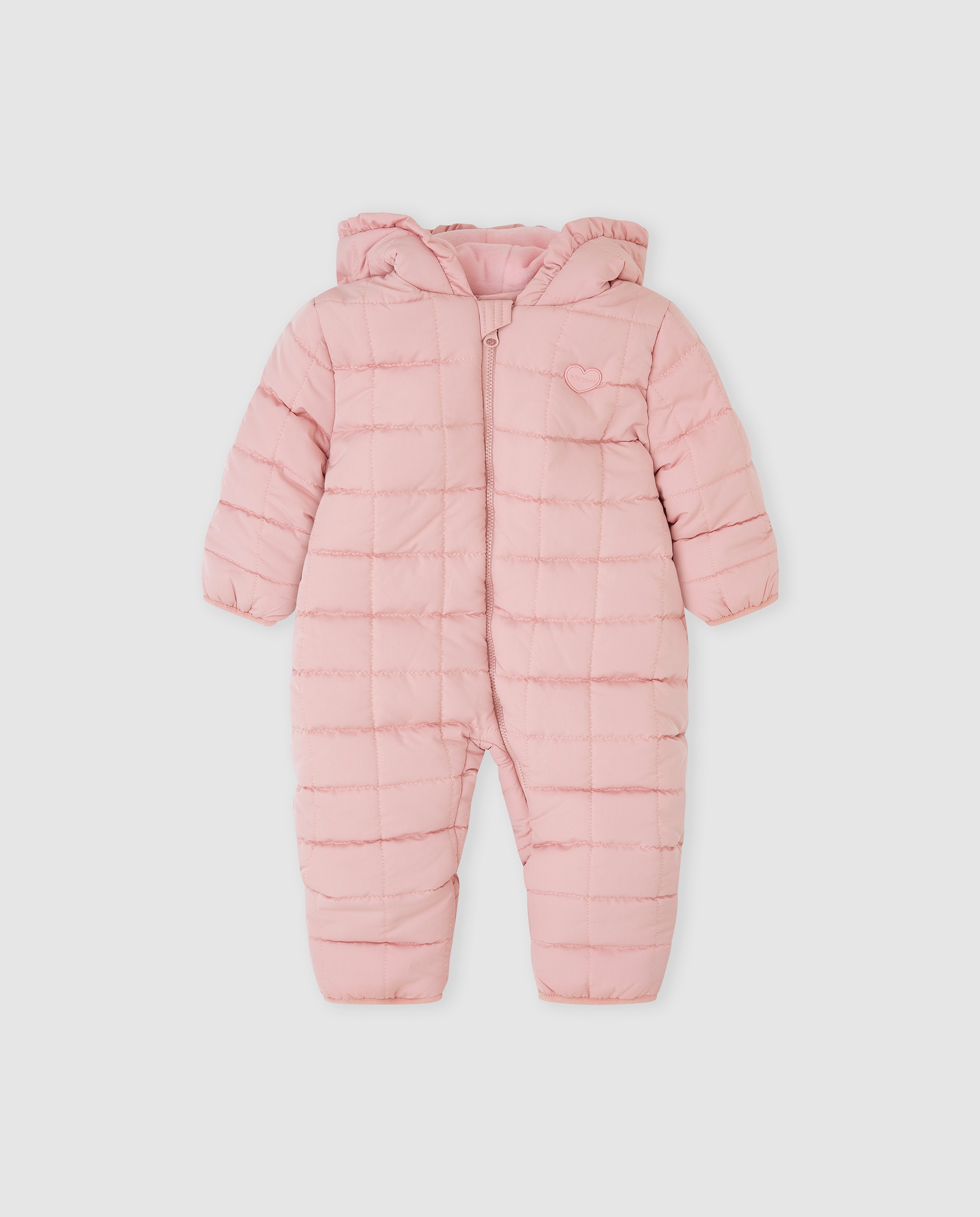 Imagen 0 de Buzo de bebé niña con capucha y cremallera Rosa