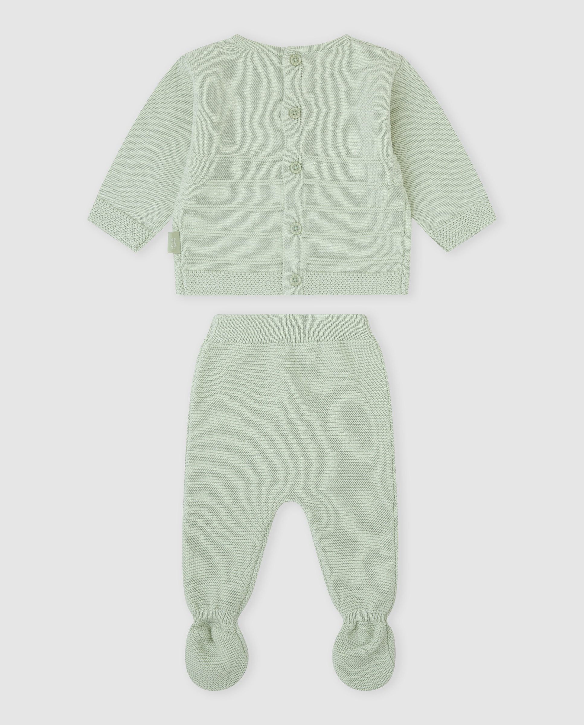Conjunto de bebé niño tricot con pie - Tutto Piccolo - Verde claro Verde claro-3