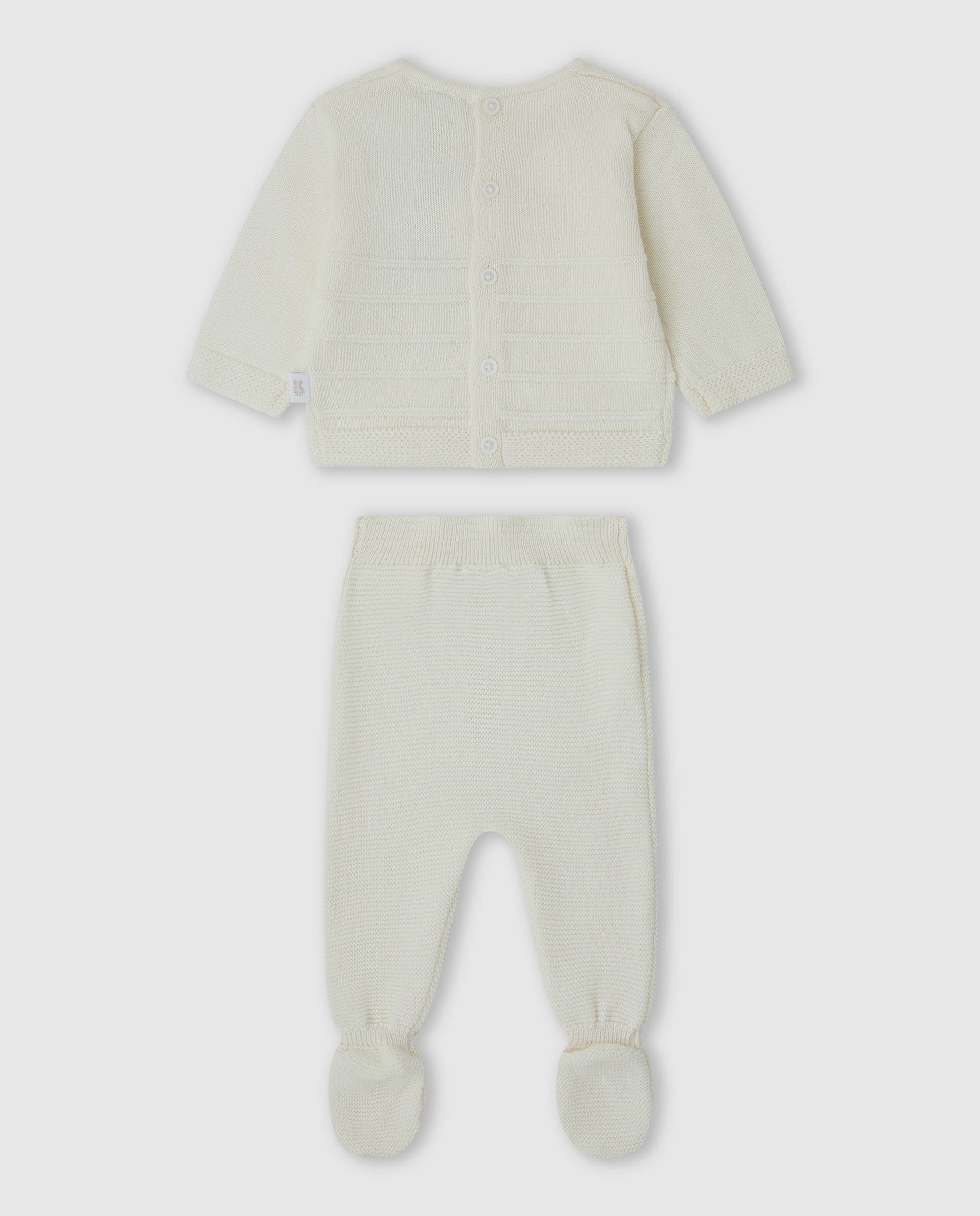 Conjunto de bebé niño tricot con pie - Tutto Piccolo - Crudo Crudo-2