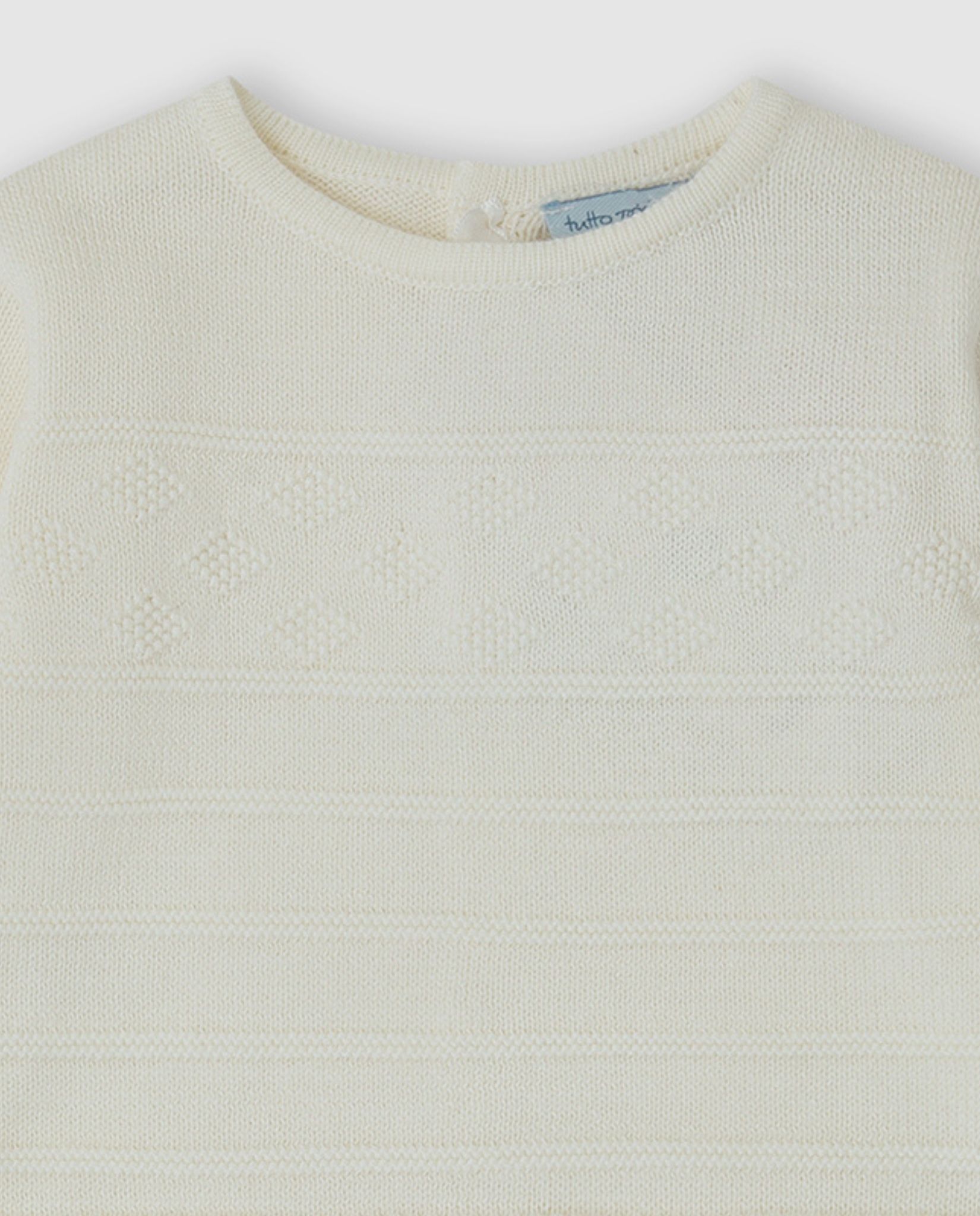 Conjunto de bebé niño tricot con pie - Tutto Piccolo - Crudo Crudo-3