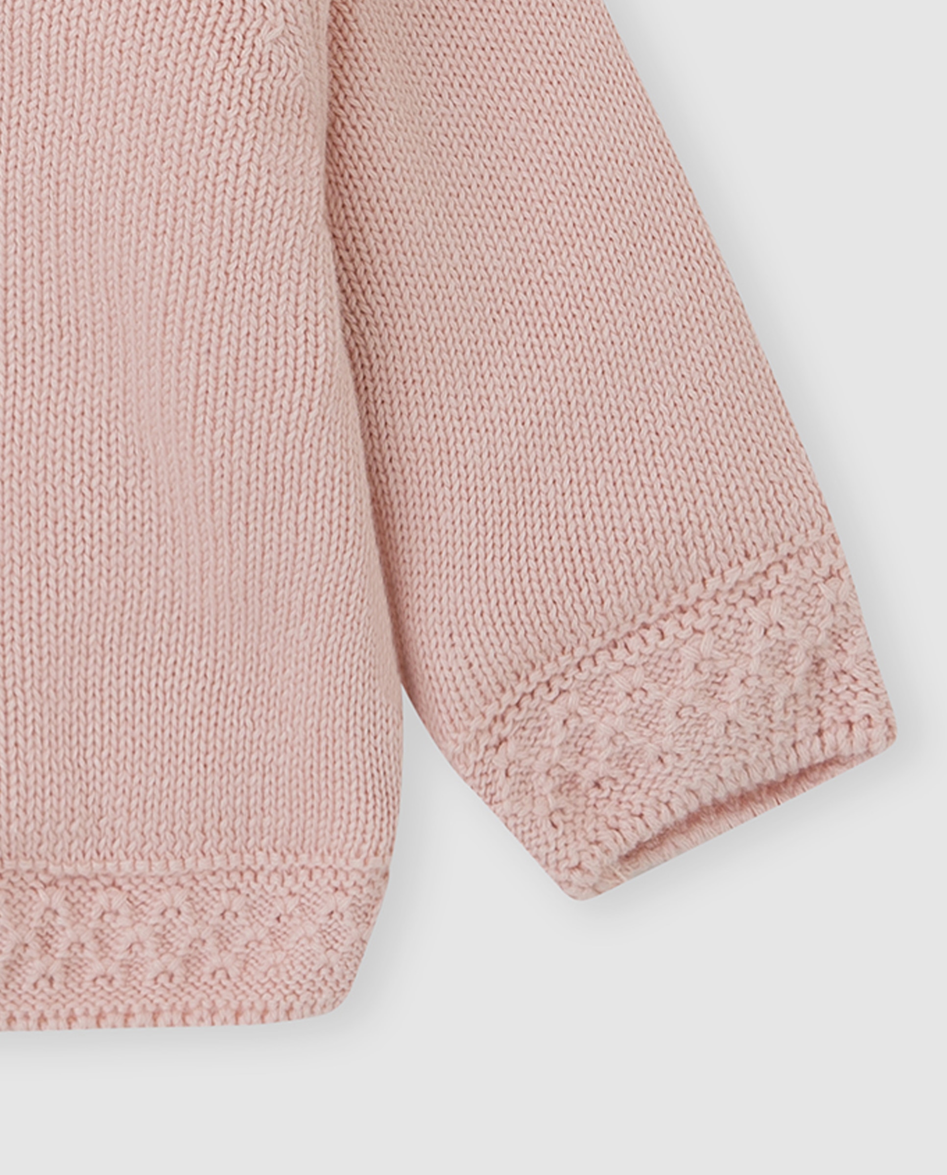Chaqueta tricot con capucha y forro de pelo - Tutto Piccolo - Rosa Rosa-2