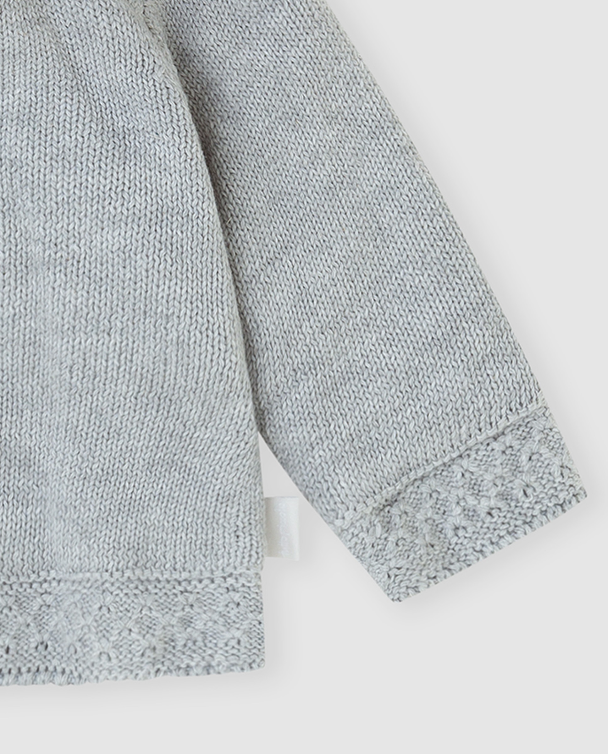 Chaqueta tricot con capucha y forro de pelo - Tutto Piccolo - Gris Gris-2