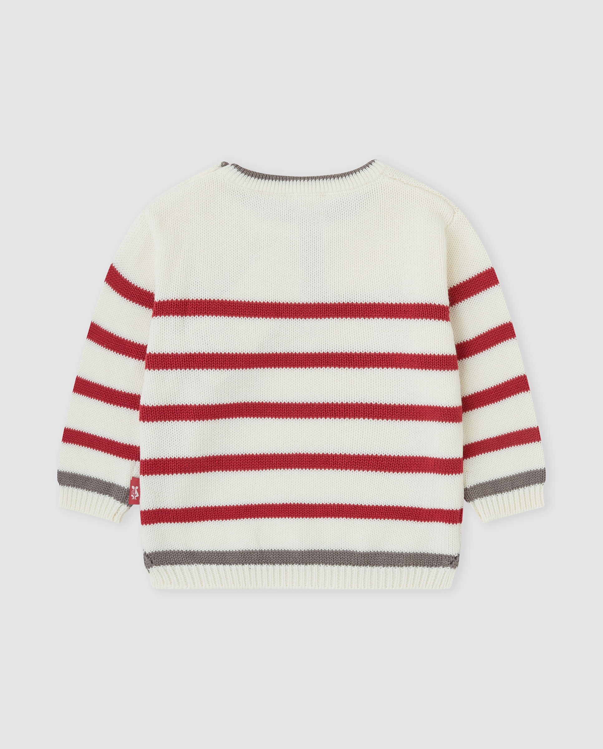 Jersey de bebé niño tricot a rayas - Tutto Piccolo - Rojo Rojo-3
