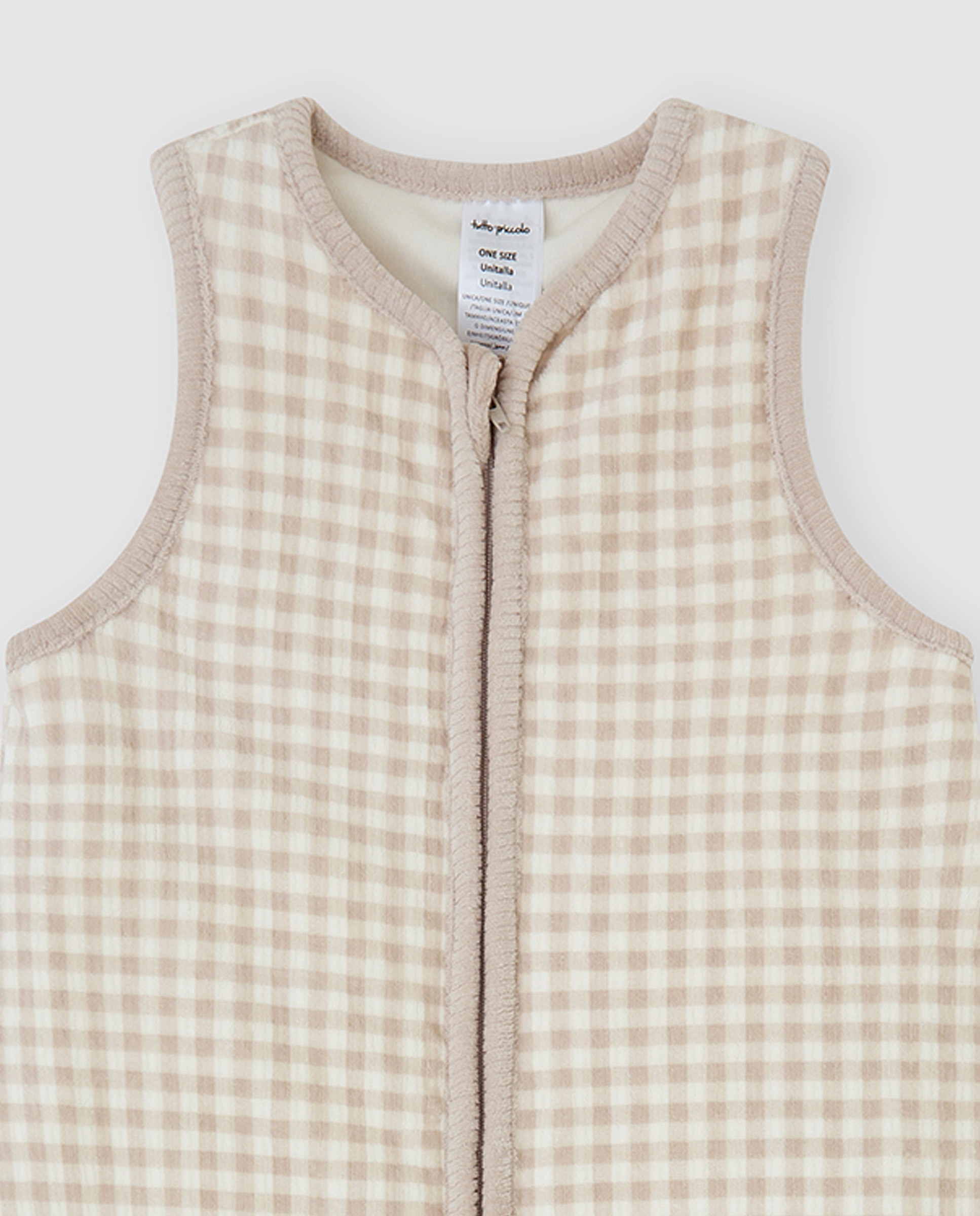 Saco de bebé tundosado vichy - Tutto Piccolo - Marrón claro Marrón claro-2