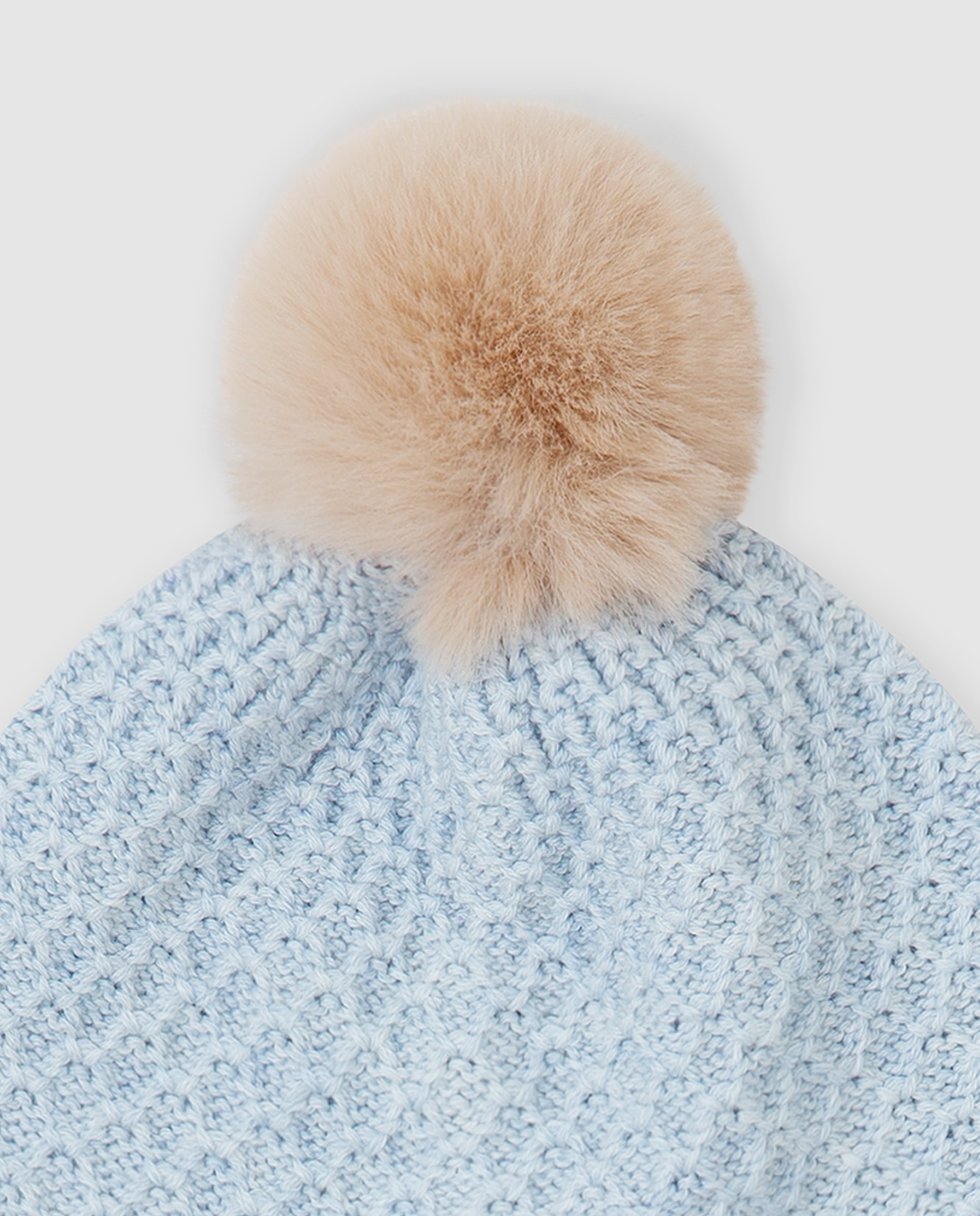 Gorro de bebé niño tricot con pompón - Tutto Piccolo - Azul Azul-3